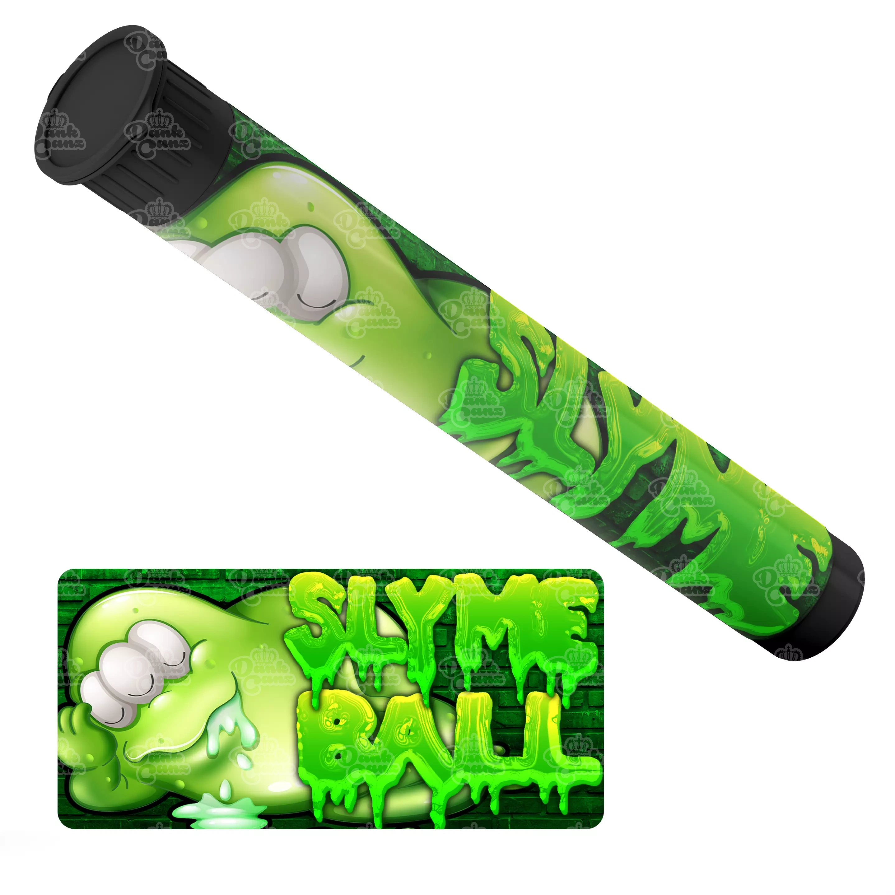 Slyme Ball Pre Roll Tubes - Labelled - DC Packaging Custom Cannabis Packaging