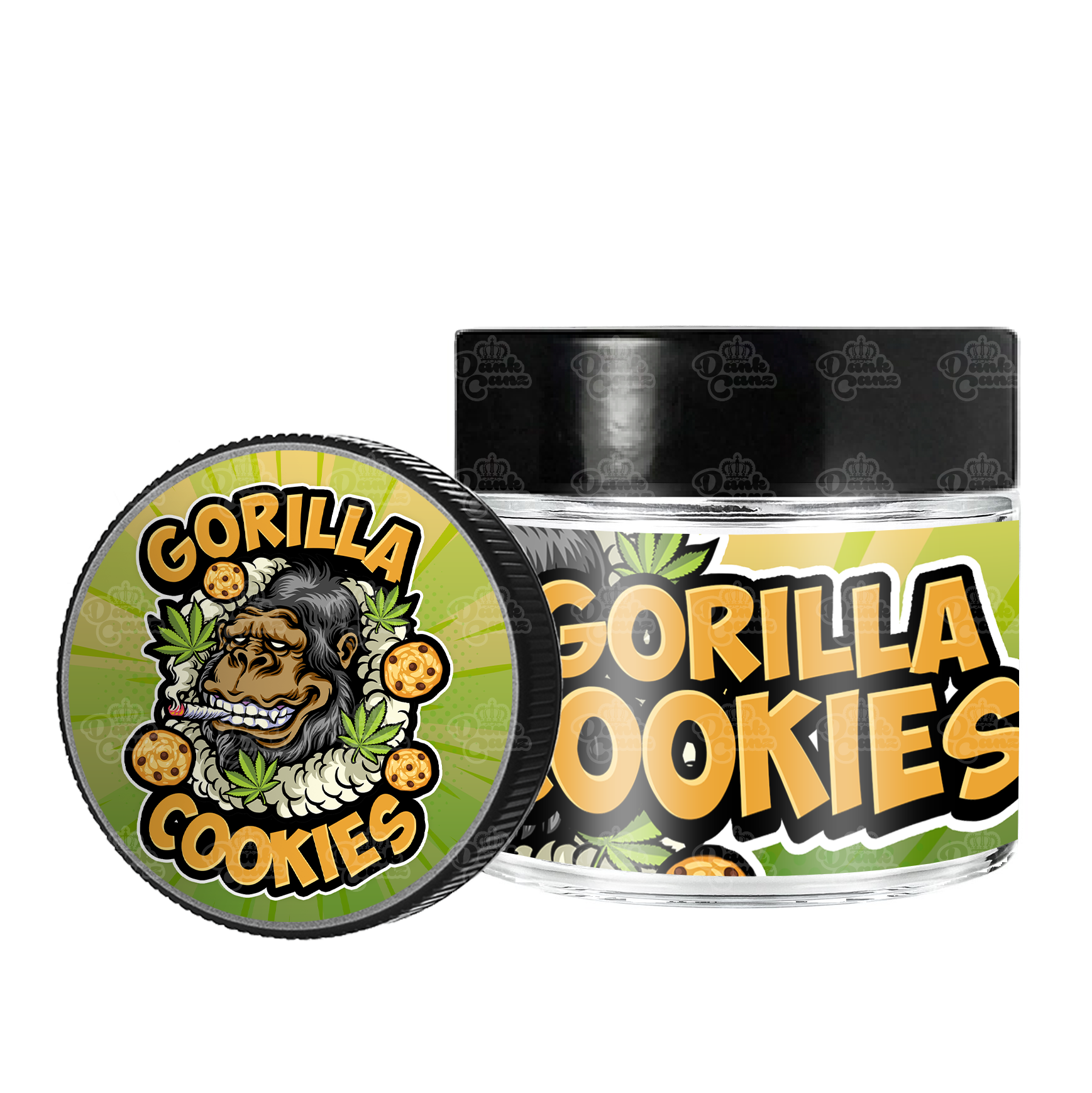 Gorilla Cookies 3.5g/60ml Glass Jars - Labelled - DC Packaging Custom Cannabis Packaging