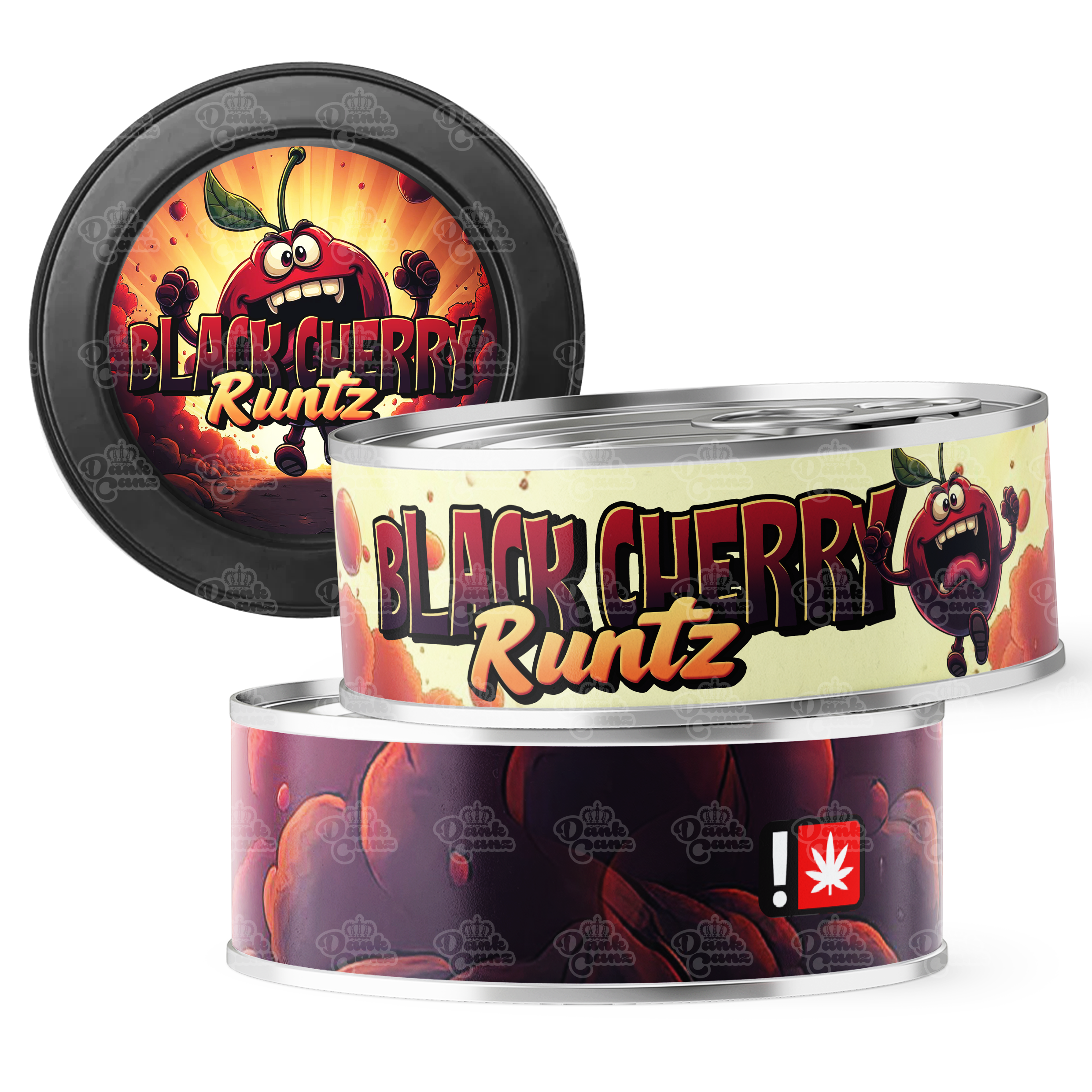 Black Cherry Runtz 3.5g Self Seal Tins - DC Packaging Custom Cannabis Packaging