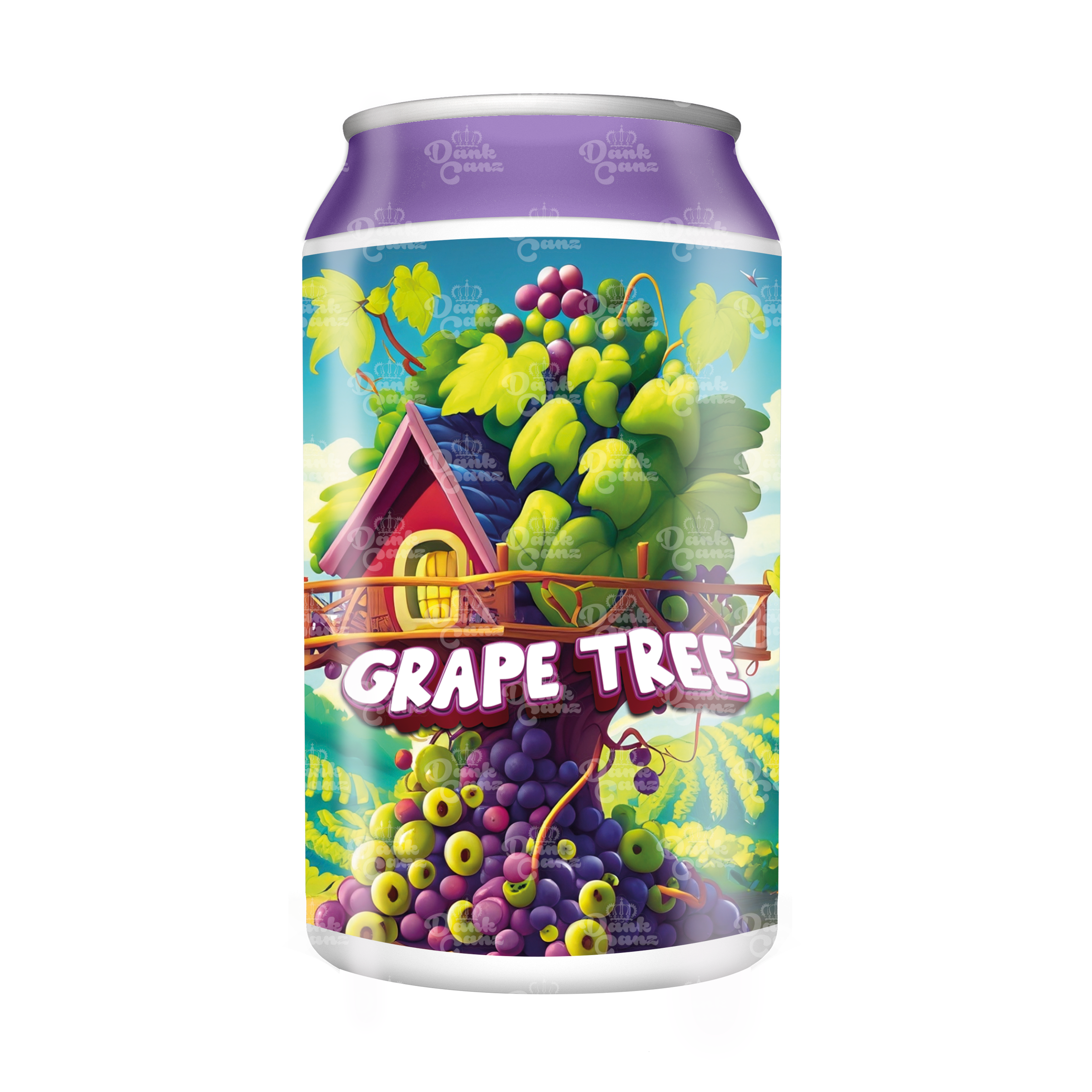 Grape Tree 3.5g Plastic Soda Cans - DC Packaging Custom Cannabis Packaging