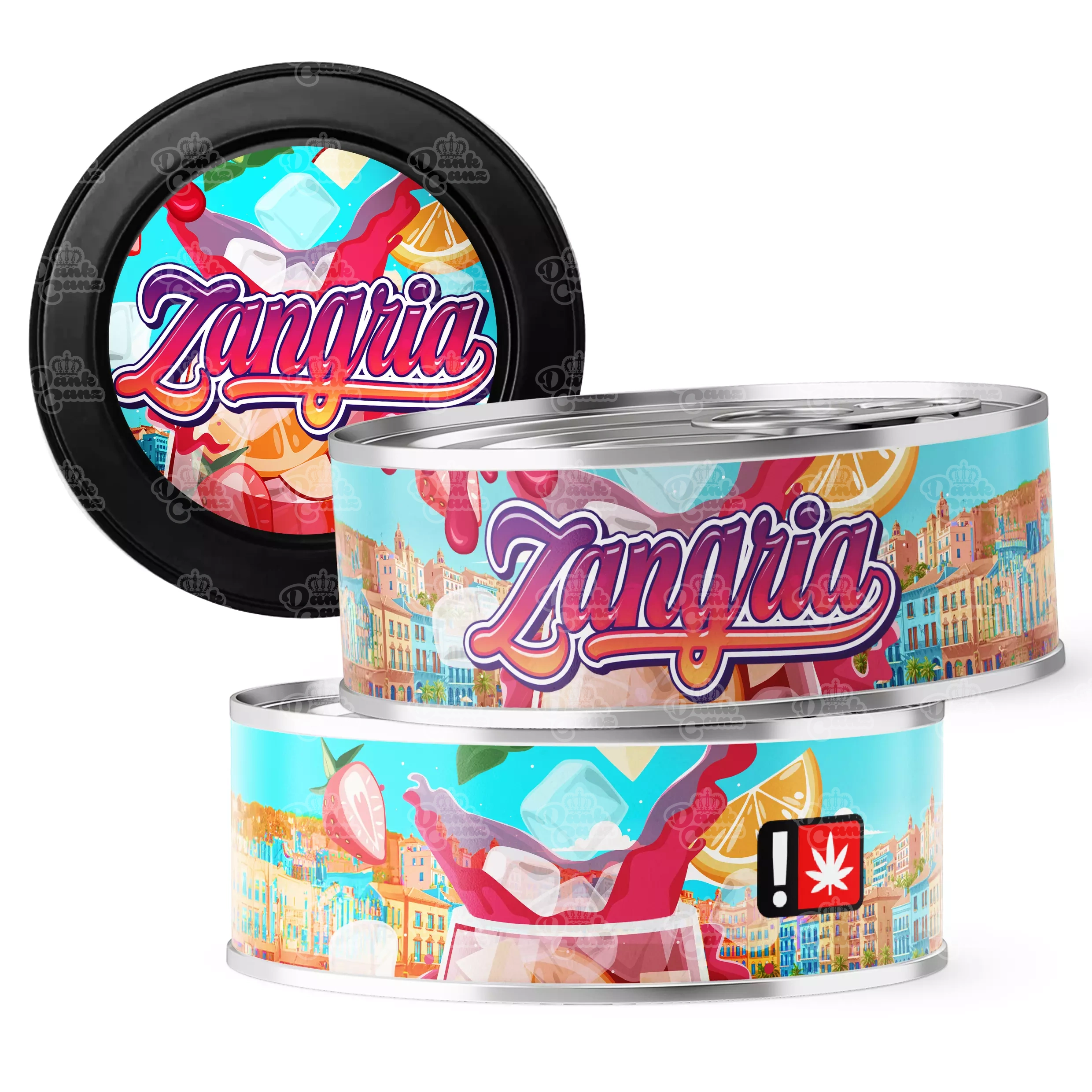 Zangria 3.5g Self Seal Tins - DC Packaging Custom Cannabis Packaging