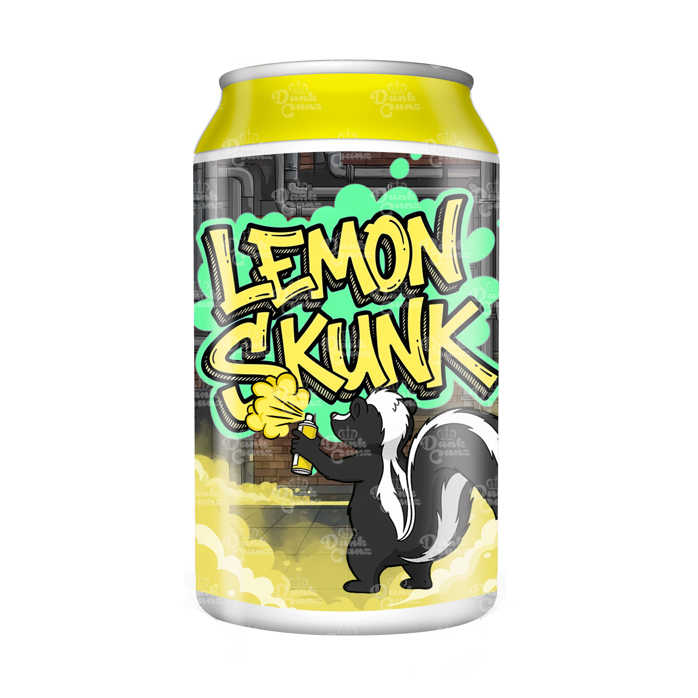 Lemon Skunk 3.5g Plastic Soda Cans - DC Packaging Custom Cannabis Packaging
