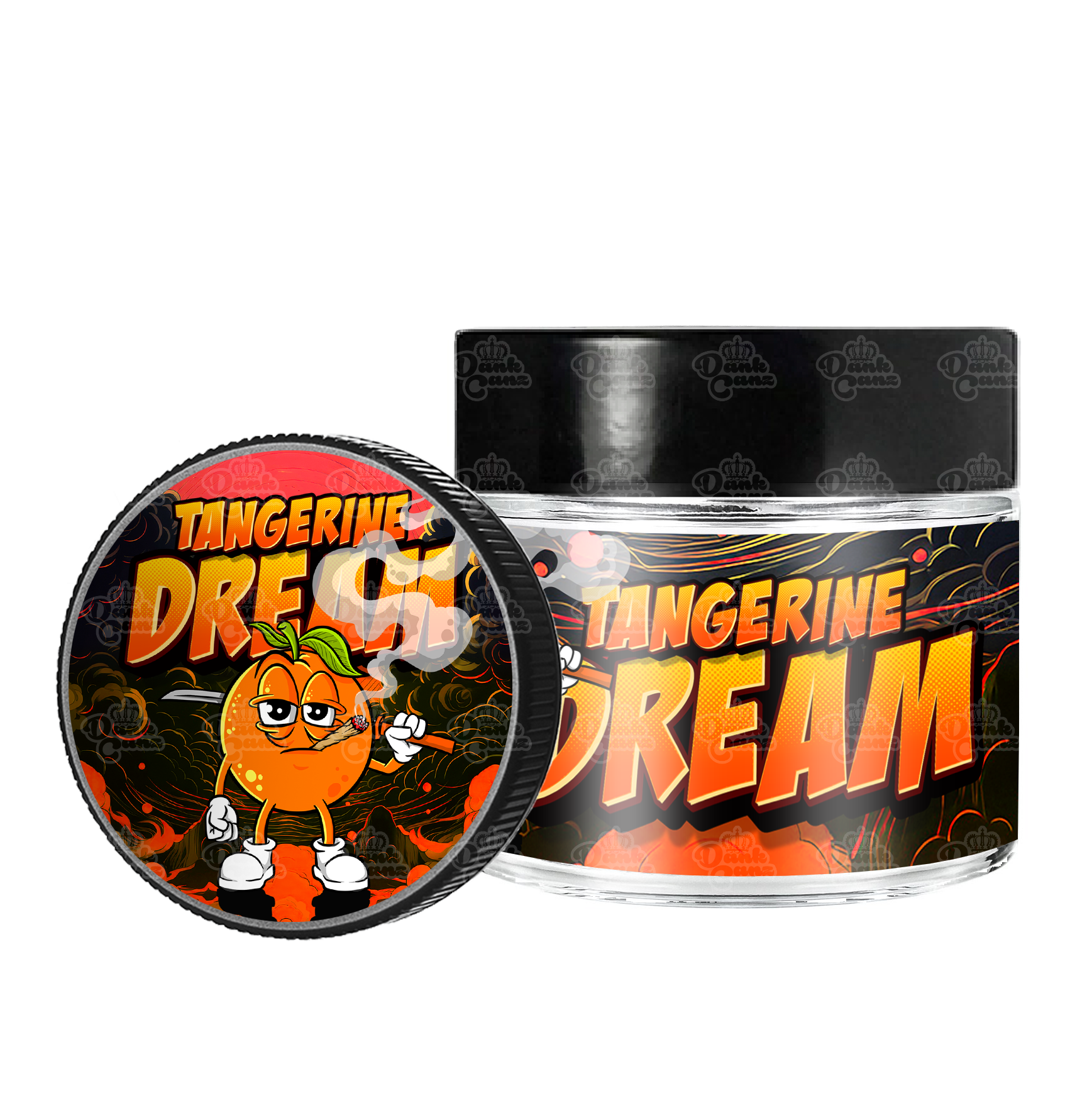 Tangerine Dream 3.5g/60ml Glass Jars - Labelled - DC Packaging Custom Cannabis Packaging