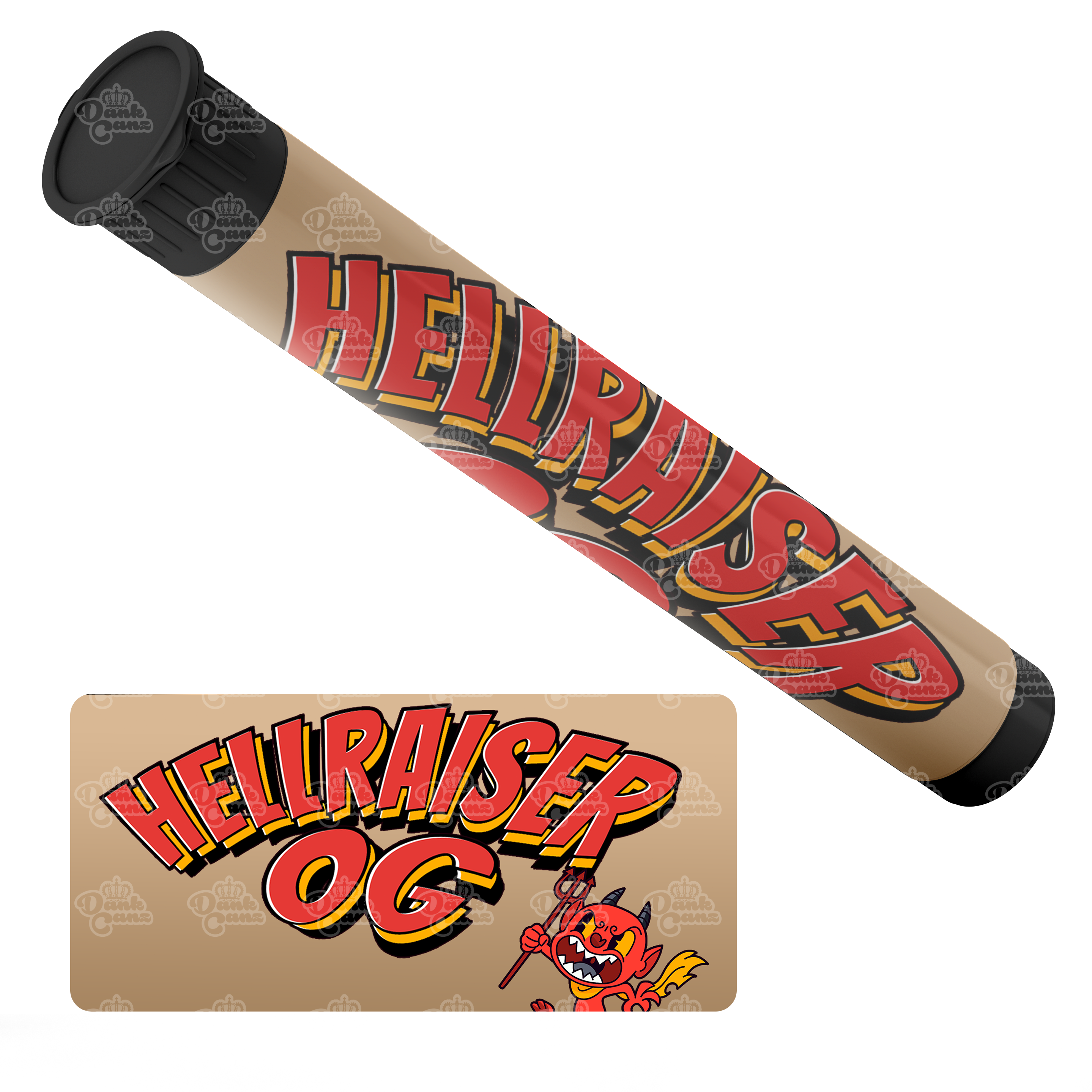 Hellraiser OG Pre Roll Tubes - Labelled - DC Packaging Custom Cannabis Packaging