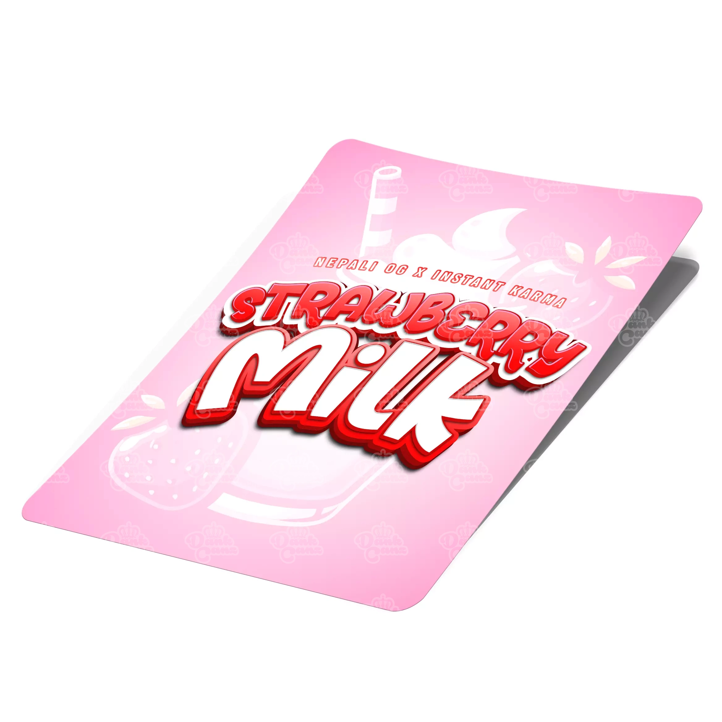 Strawberry Milk Mylar Bag Labels - Labels only - DC Packaging Custom Cannabis Packaging