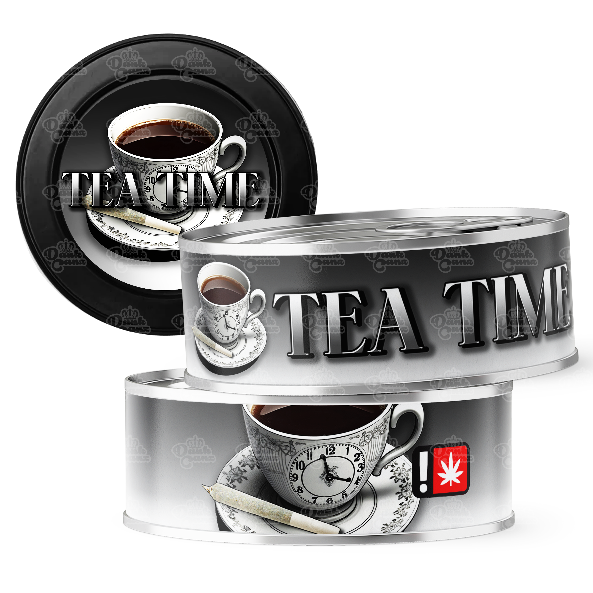 Tea Time 3.5g Self Seal Tins - DC Packaging Custom Cannabis Packaging