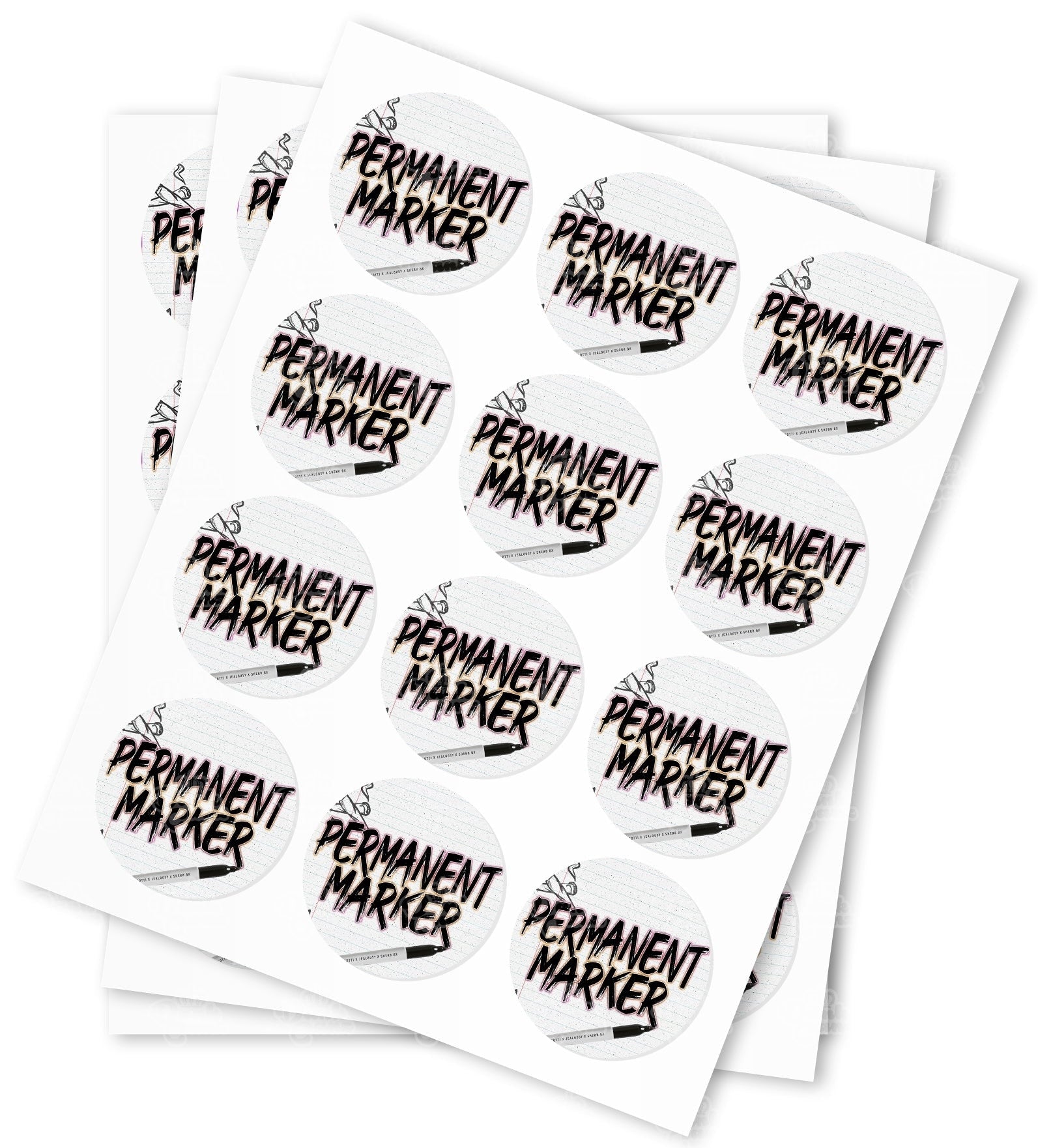 Permanent Marker Strain Stickers - DC Packaging Custom Cannabis Packaging