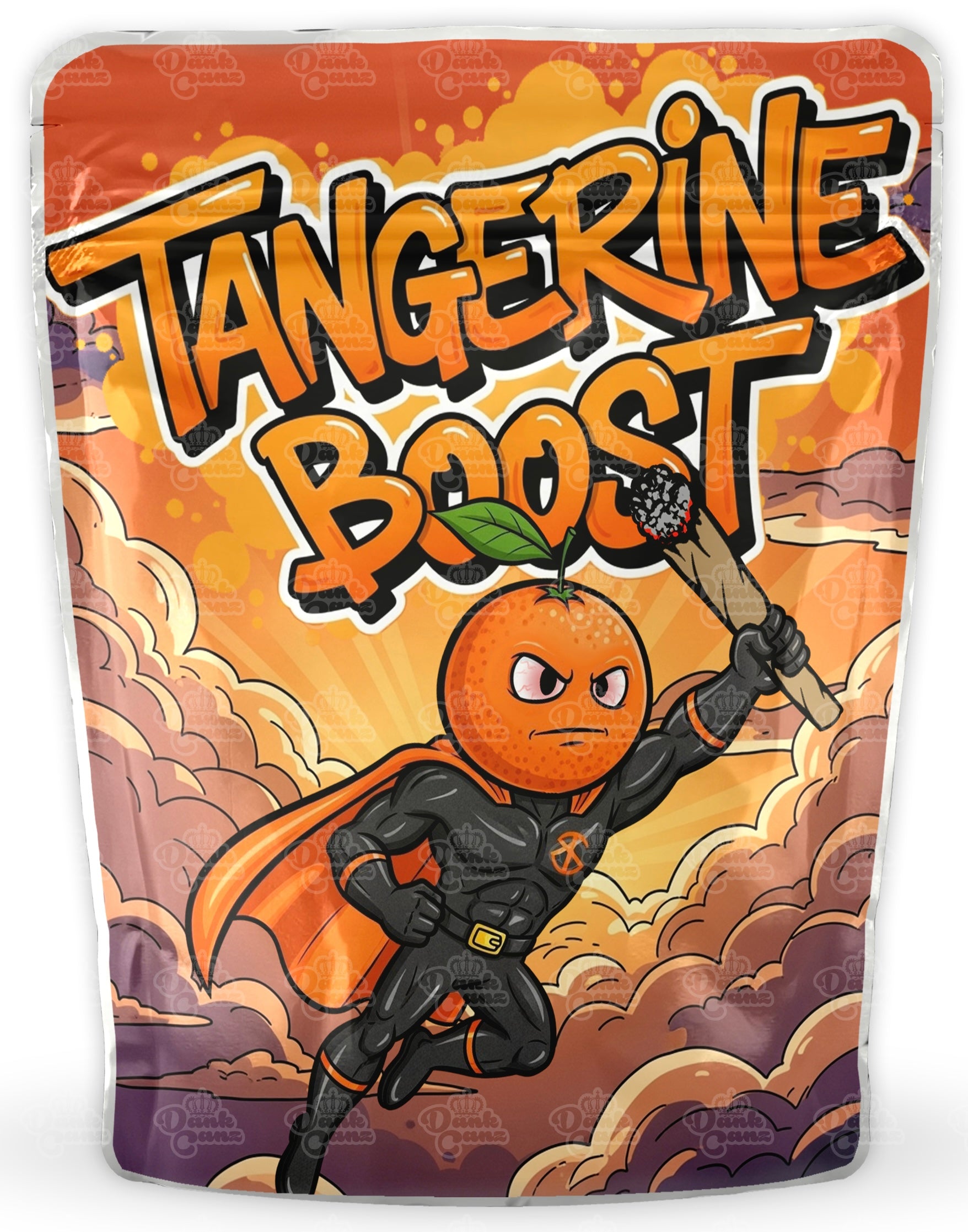 Tangerine Boost Mylar Bags - DC Packaging Custom Cannabis Packaging