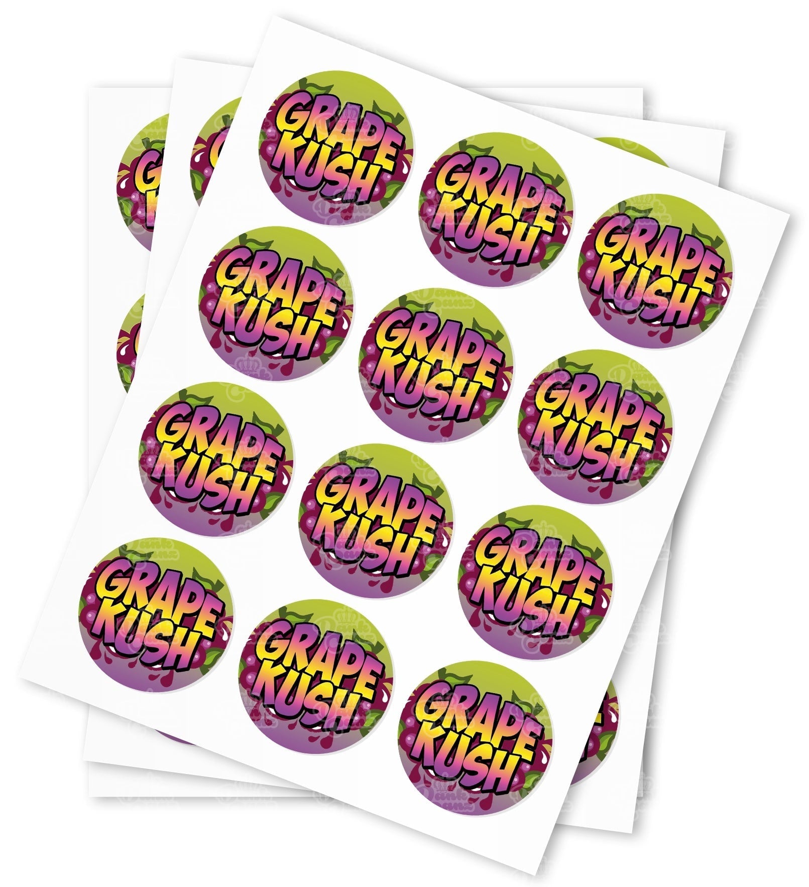 Grape Kush Stickers - DC Packaging Custom Cannabis Packaging