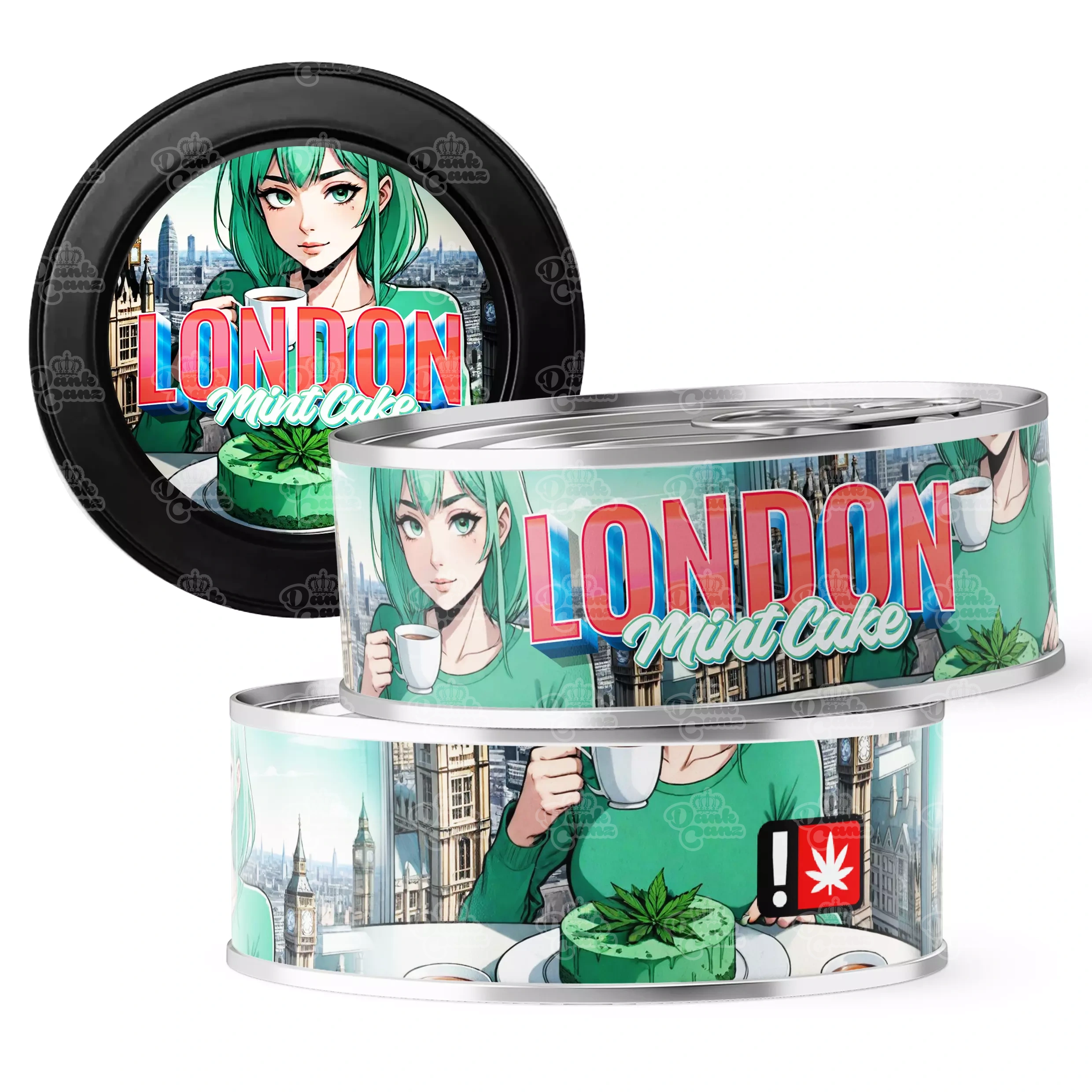 London Mint Cake 3.5g Self Seal Tins - DC Packaging Custom Cannabis Packaging
