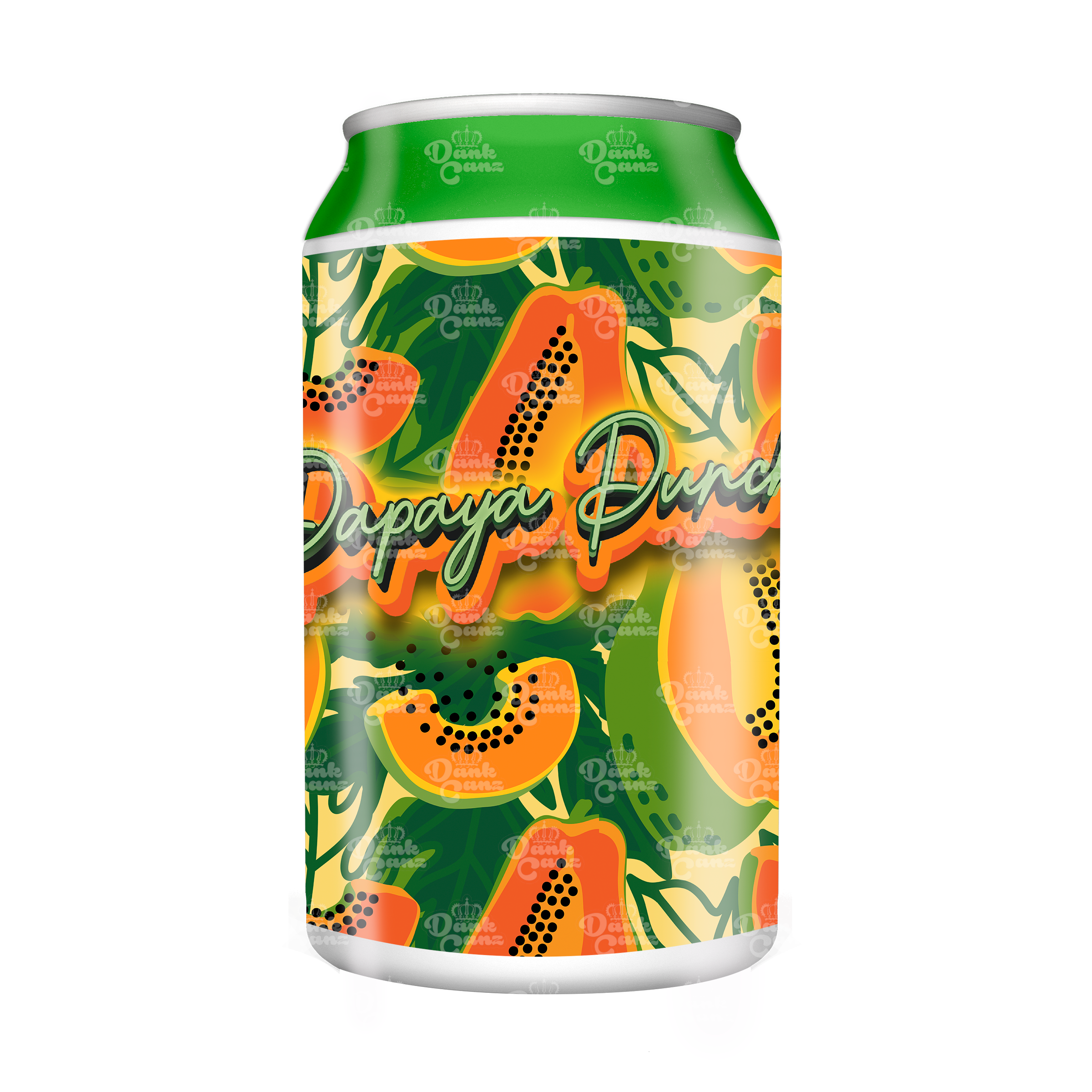 Papaya Punch 3.5g Plastic Soda Cans - DC Packaging Custom Cannabis Packaging