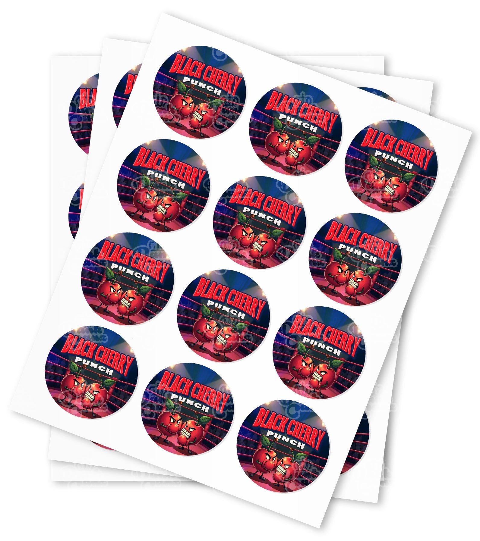 Black Cherry Punch Strain Stickers - DC Packaging Custom Cannabis Packaging
