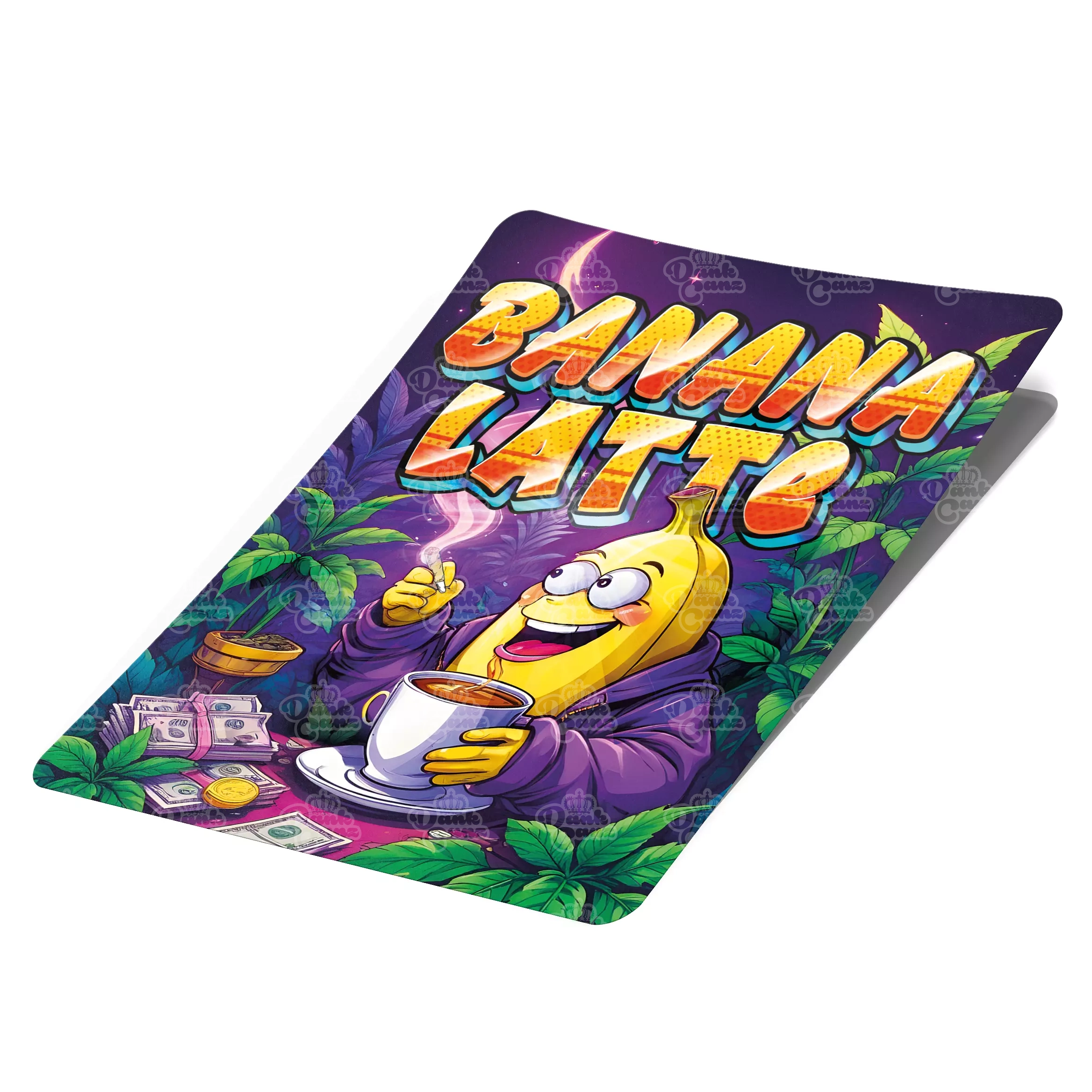 Banana Latte Mylar Bag Labels - Labels only - DC Packaging Custom Cannabis Packaging