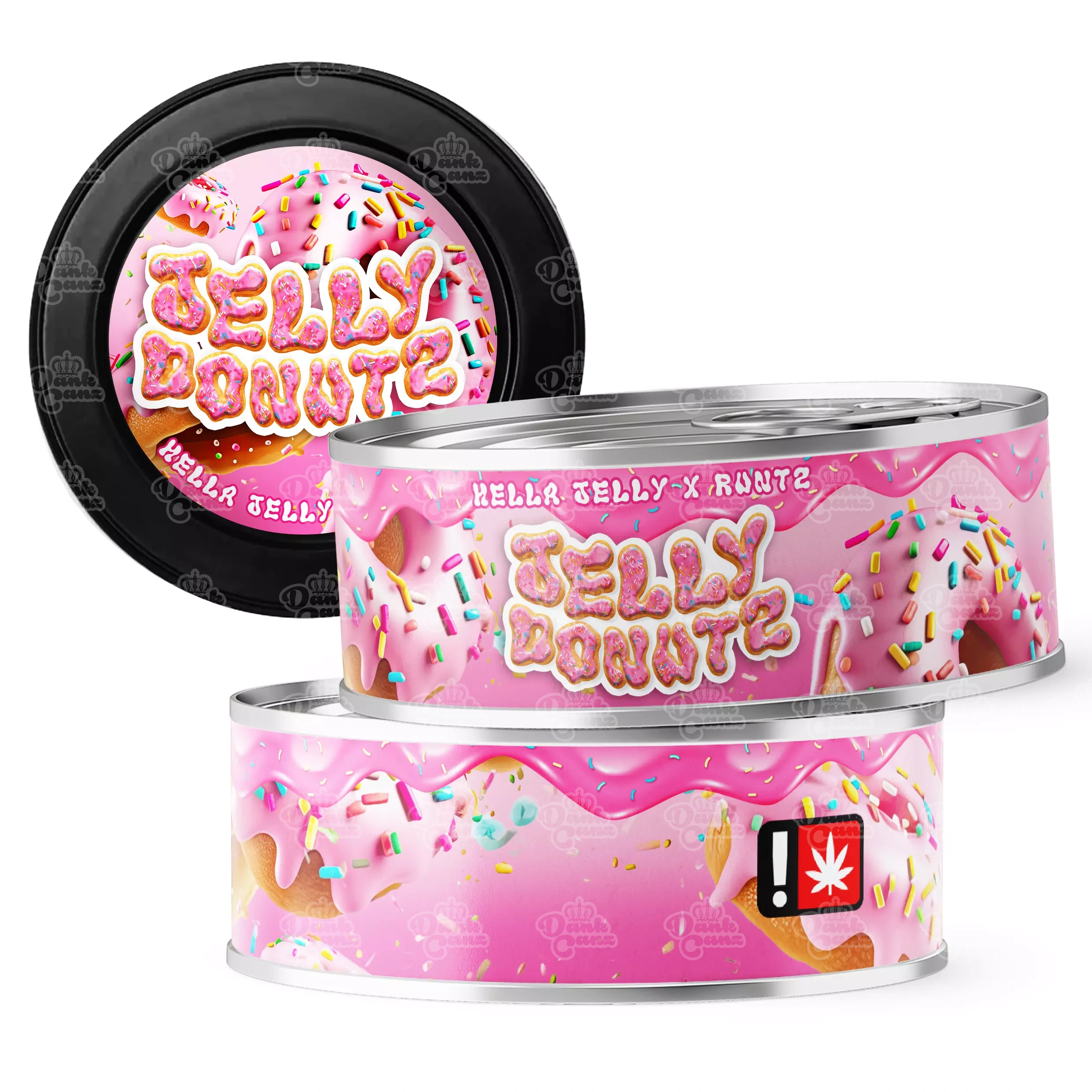 Jelly Donutz 3.5g Self Seal Tins - DC Packaging Custom Cannabis Packaging