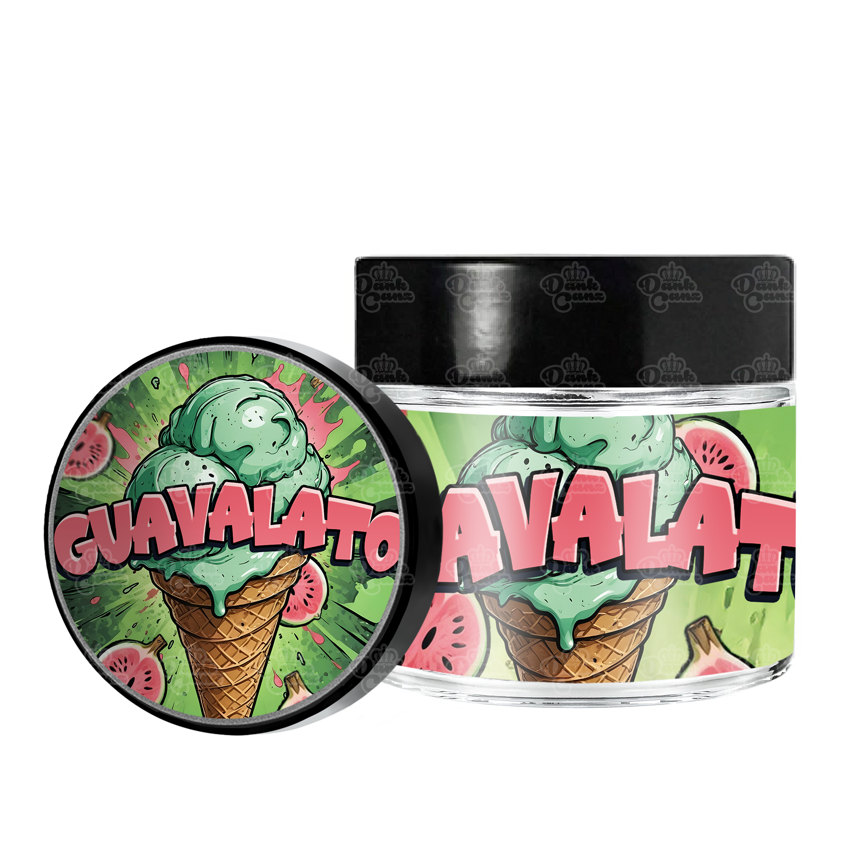 Guavalato 3.5g/60ml Glass Jars - Labelled - DC Packaging Custom Cannabis Packaging