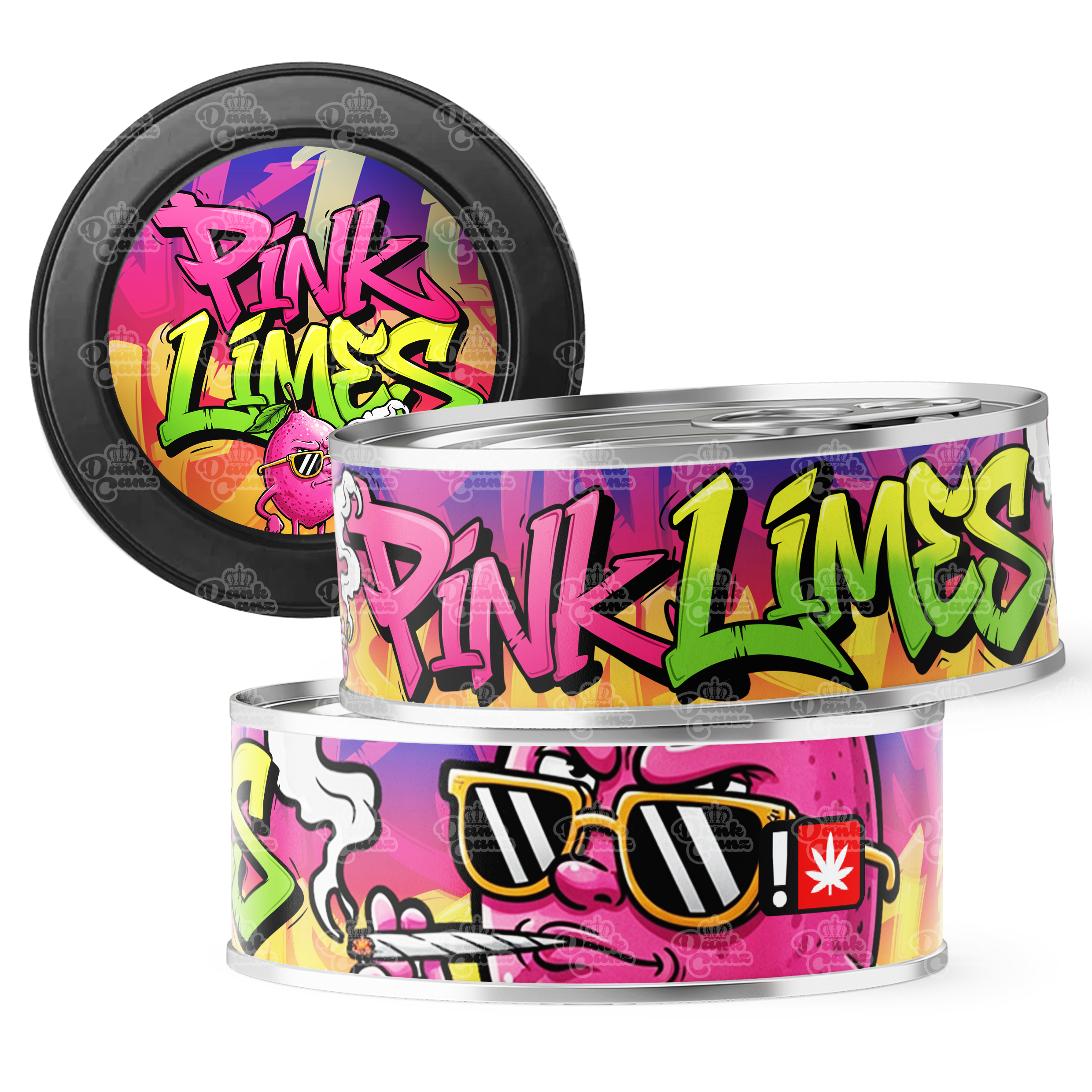 Pink Limes 3.5g Self Seal Tins - DC Packaging Custom Cannabis Packaging