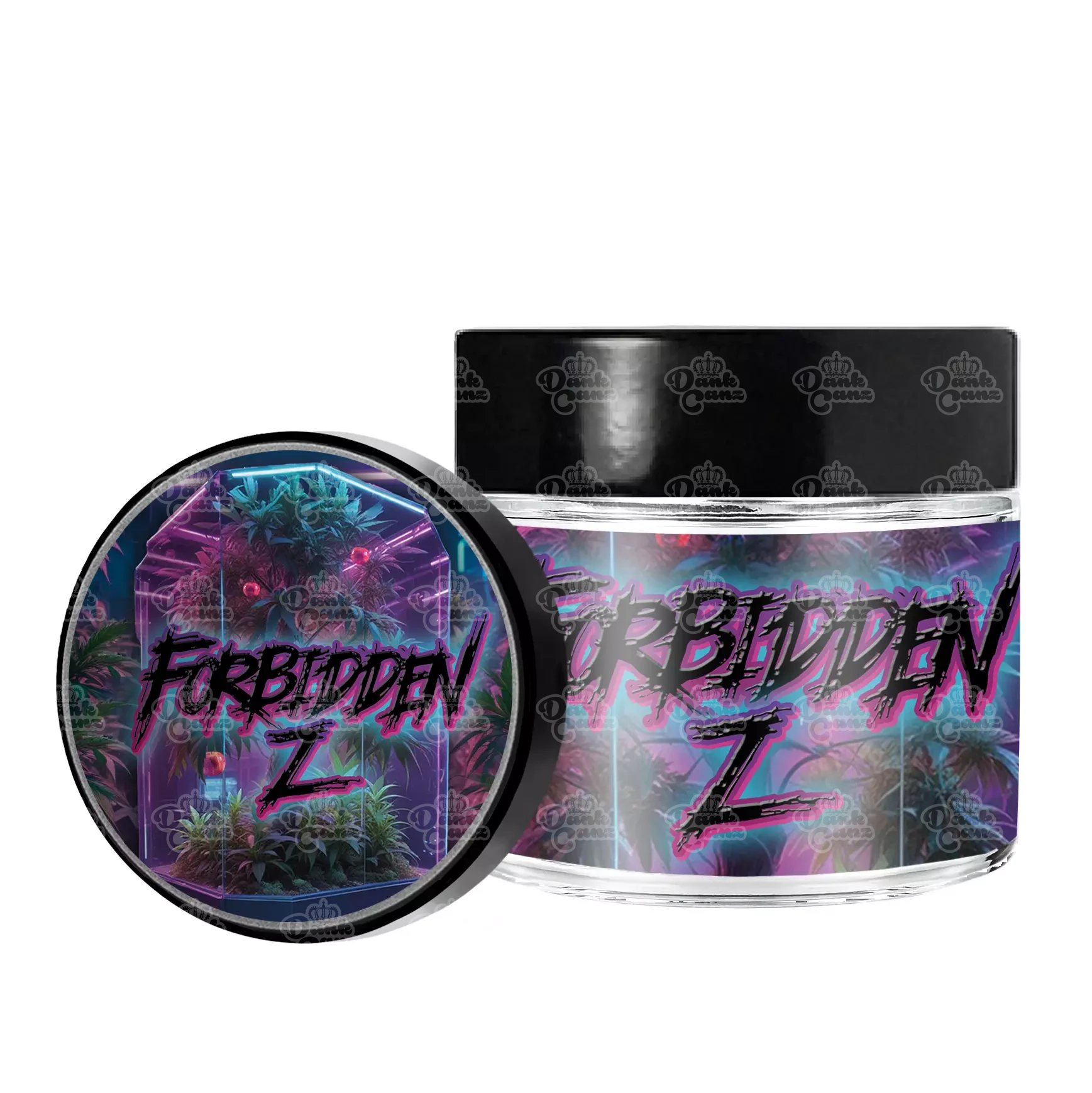 Forbidden Z 3.5g/60ml Glass Jars - Labelled - DC Packaging Custom Cannabis Packaging