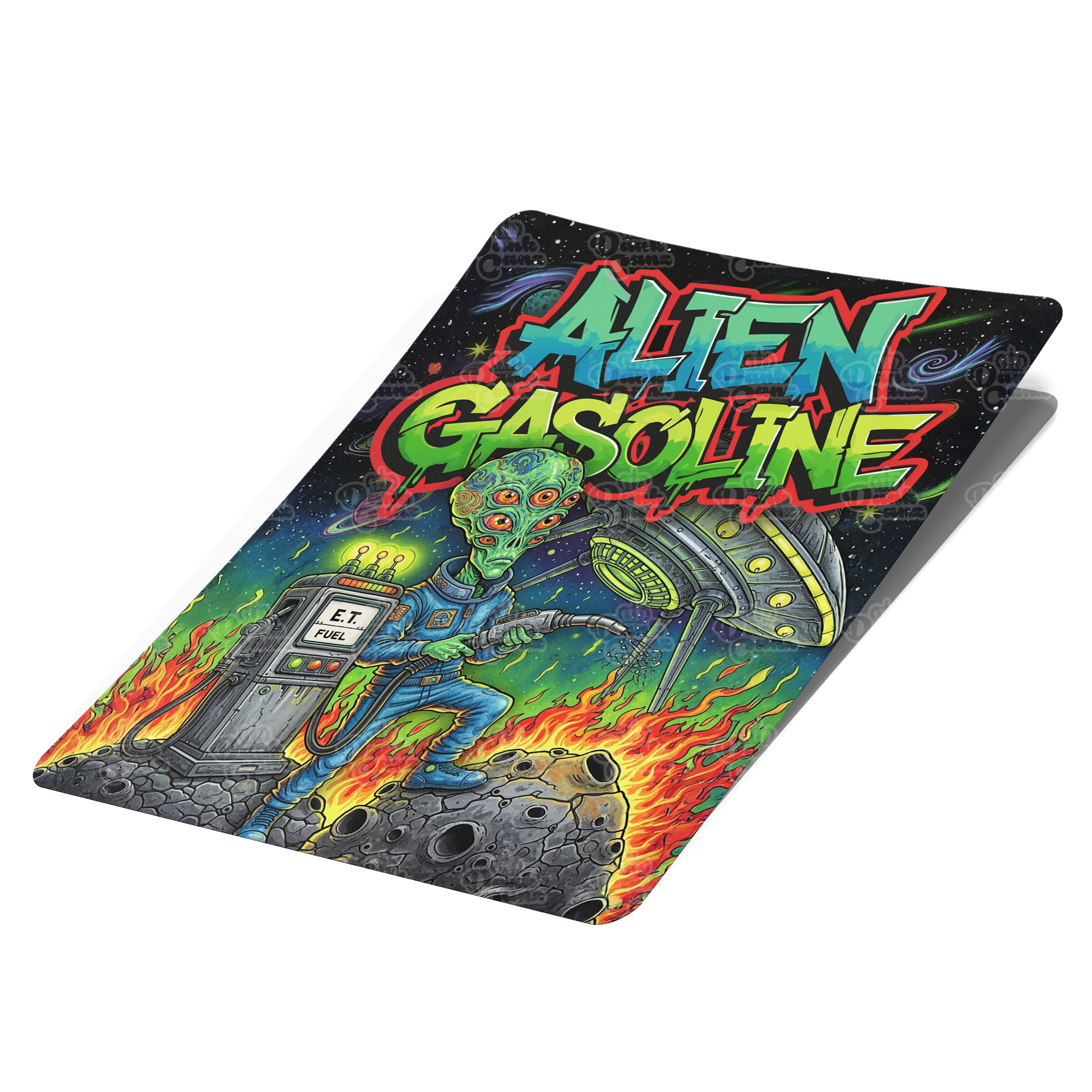 Alien Gasoline Mylar Bag Labels - Labels only - DC Packaging Custom Cannabis Packaging