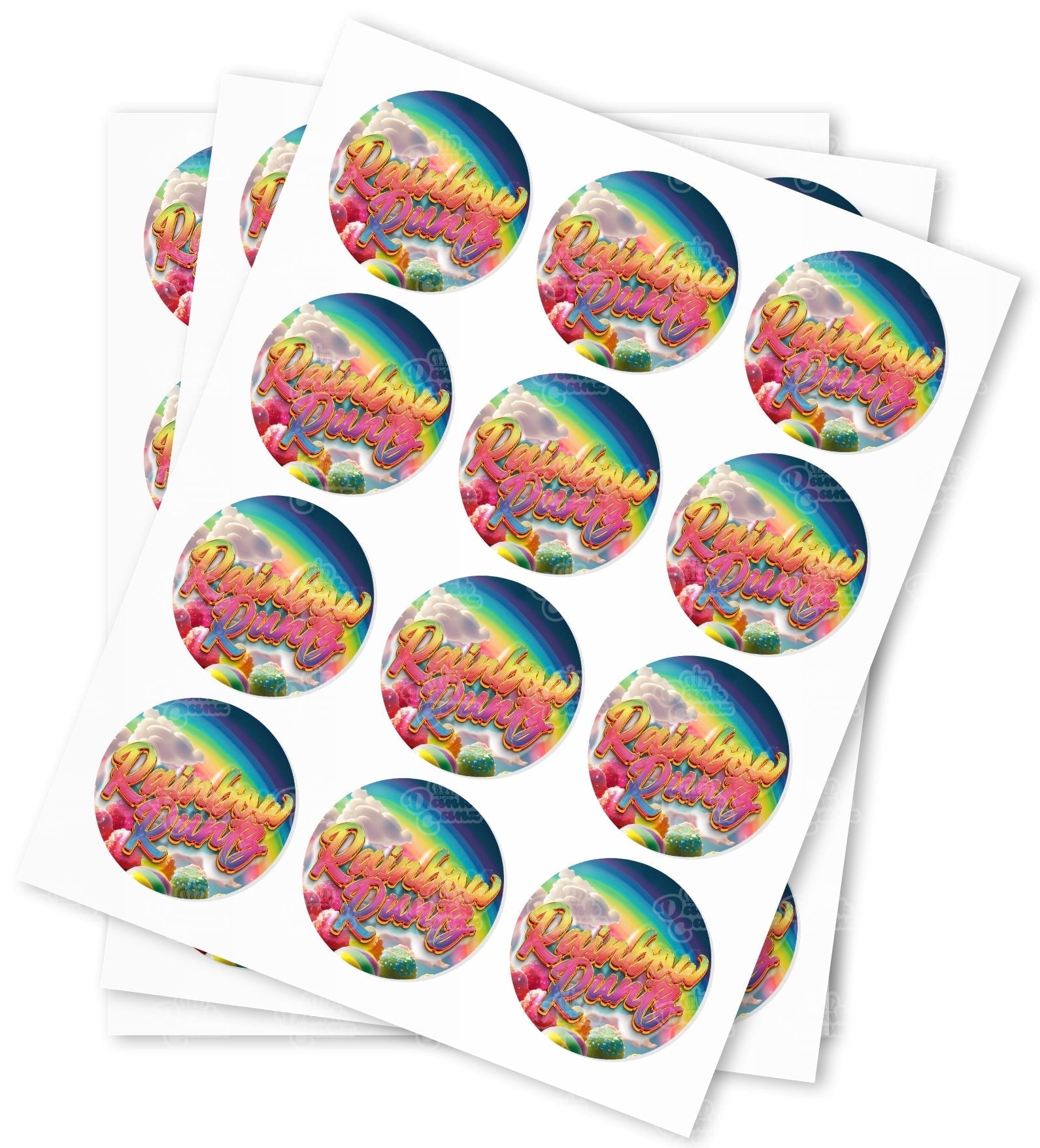 Rainbow Runtz Strain Stickers - DC Packaging Custom Cannabis Packaging