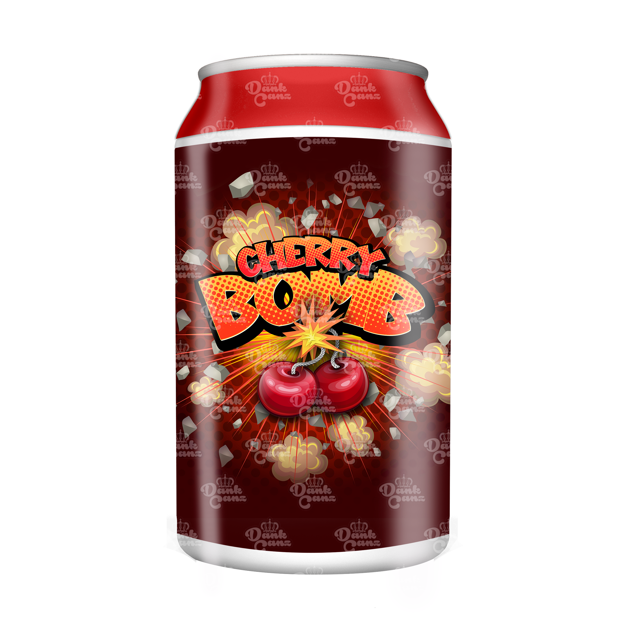 Cherry Bomb 3.5g Plastic Soda Cans - DC Packaging Custom Cannabis Packaging