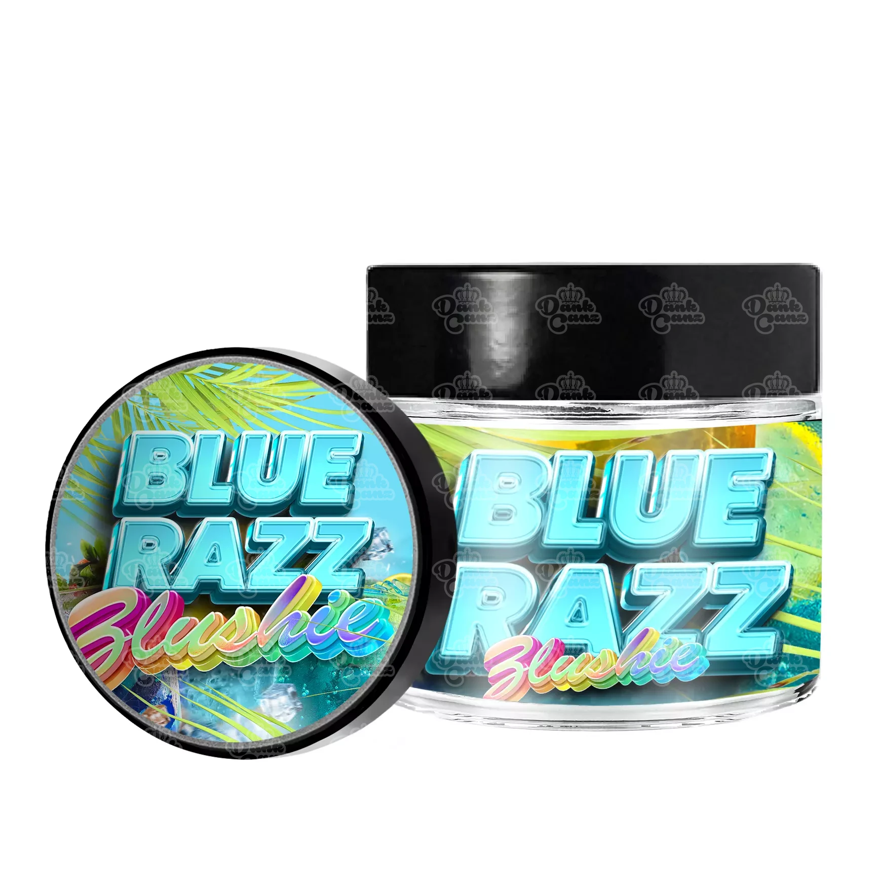 Blue Razz Zlushie 3.5g/60ml Glass Jars - Labelled - DC Packaging Custom Cannabis Packaging