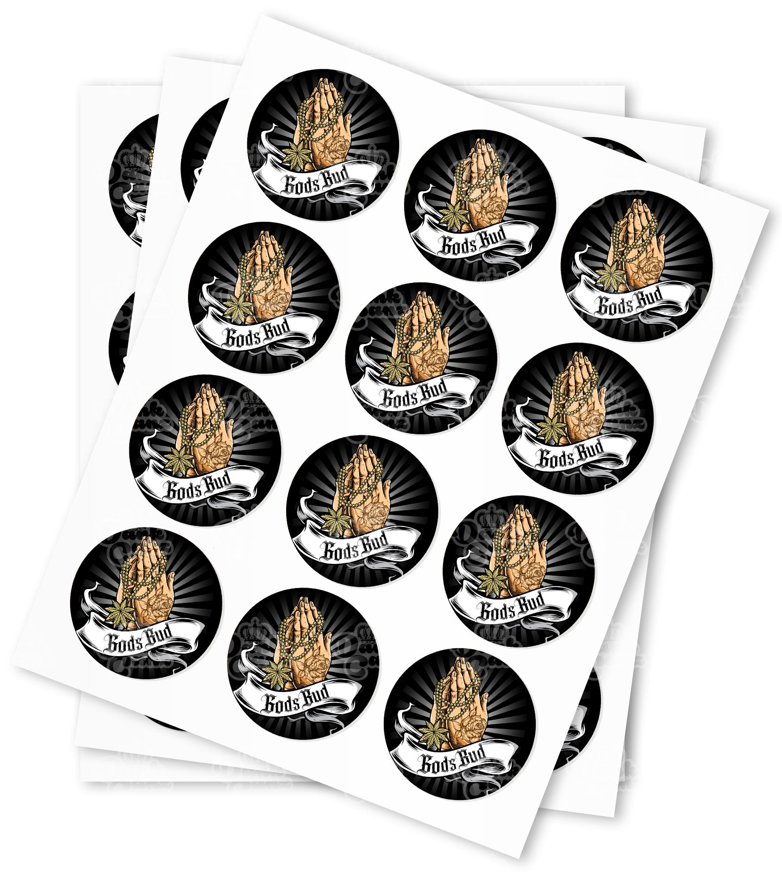 Gods Bud Strain Stickers - DC Packaging Custom Cannabis Packaging