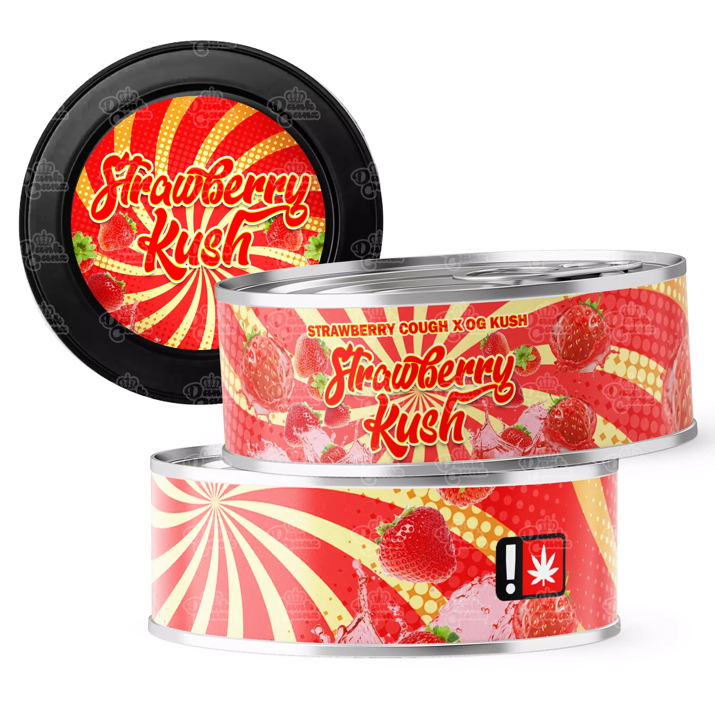 Strawberry Kush 3.5g Self Seal Tins - DC Packaging Custom Cannabis Packaging