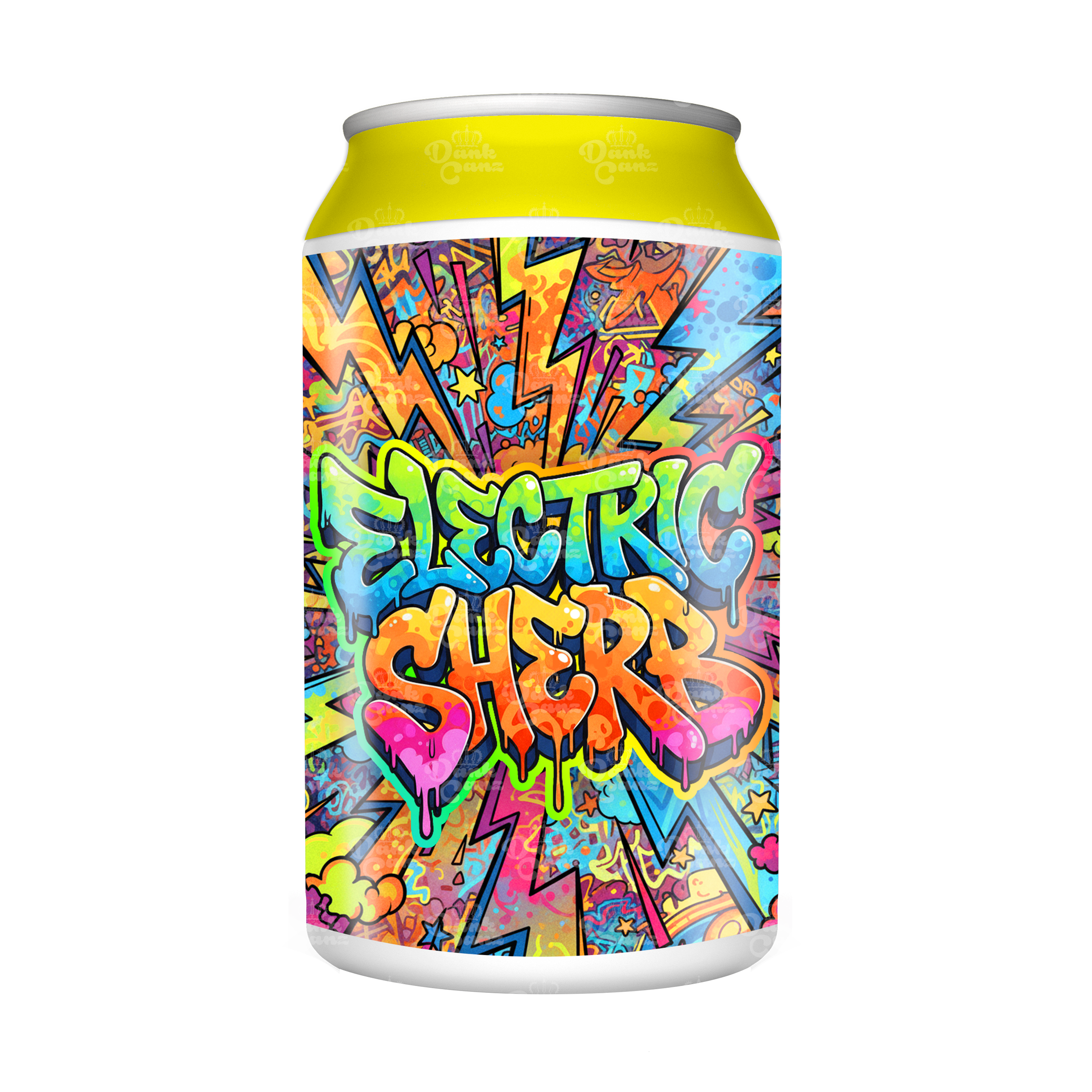Electric Sherb 3.5g Plastic Soda Cans - DC Packaging Custom Cannabis Packaging