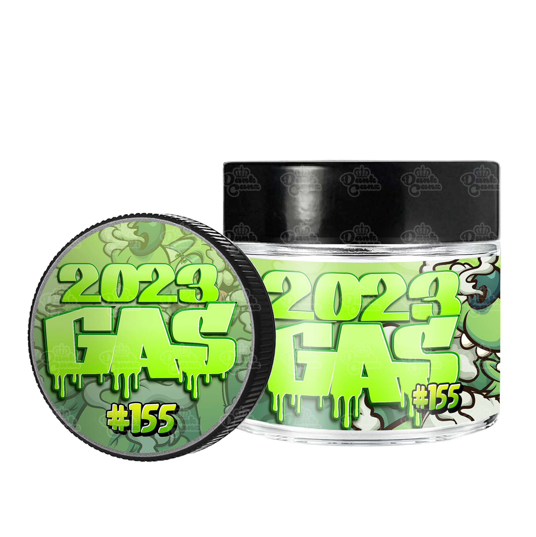 2023 Gas #155 3.5g/60ml Glass Jars - Labelled - DC Packaging Custom Cannabis Packaging