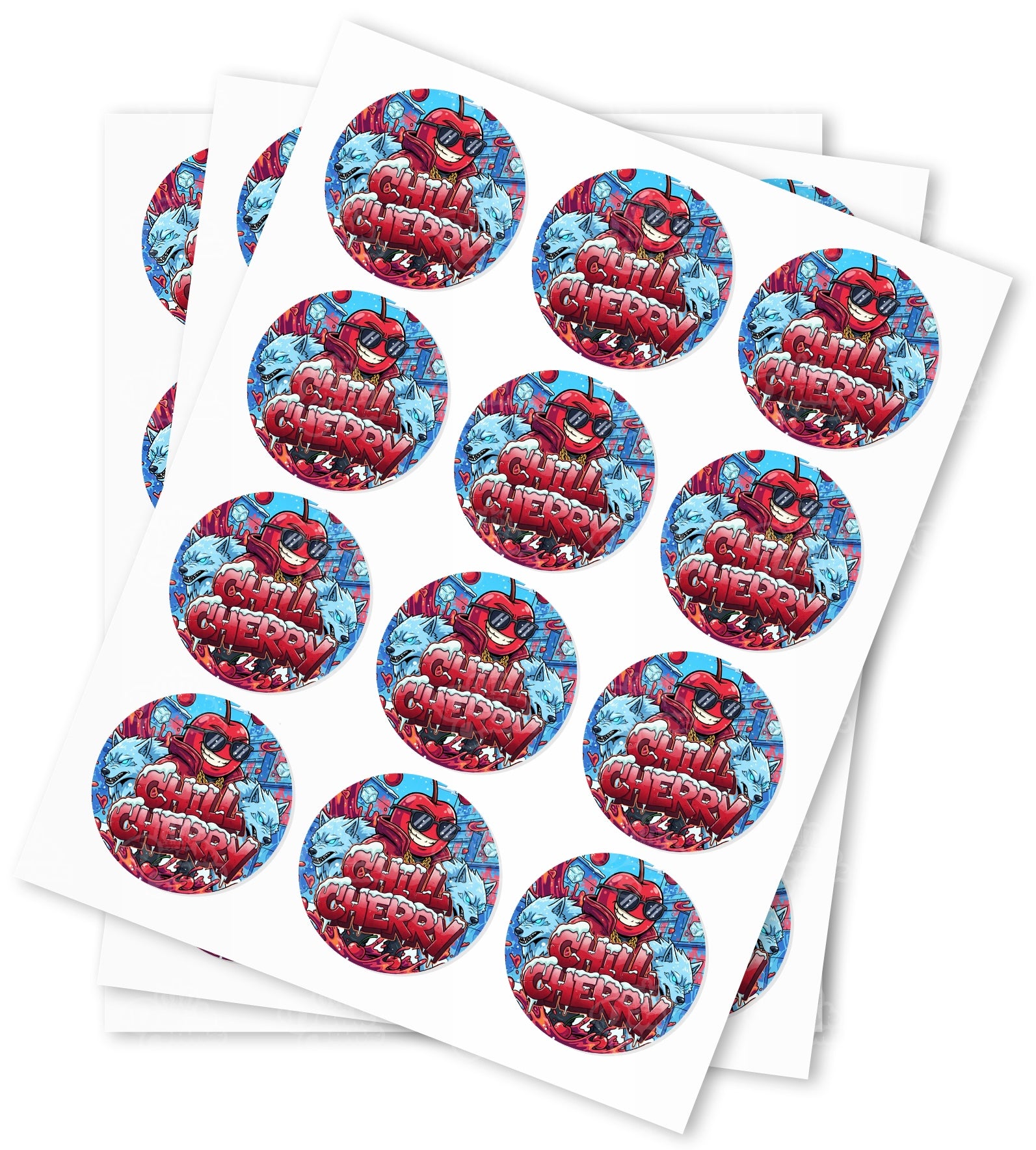 Chill Cherry Strain Stickers - DC Packaging Custom Cannabis Packaging