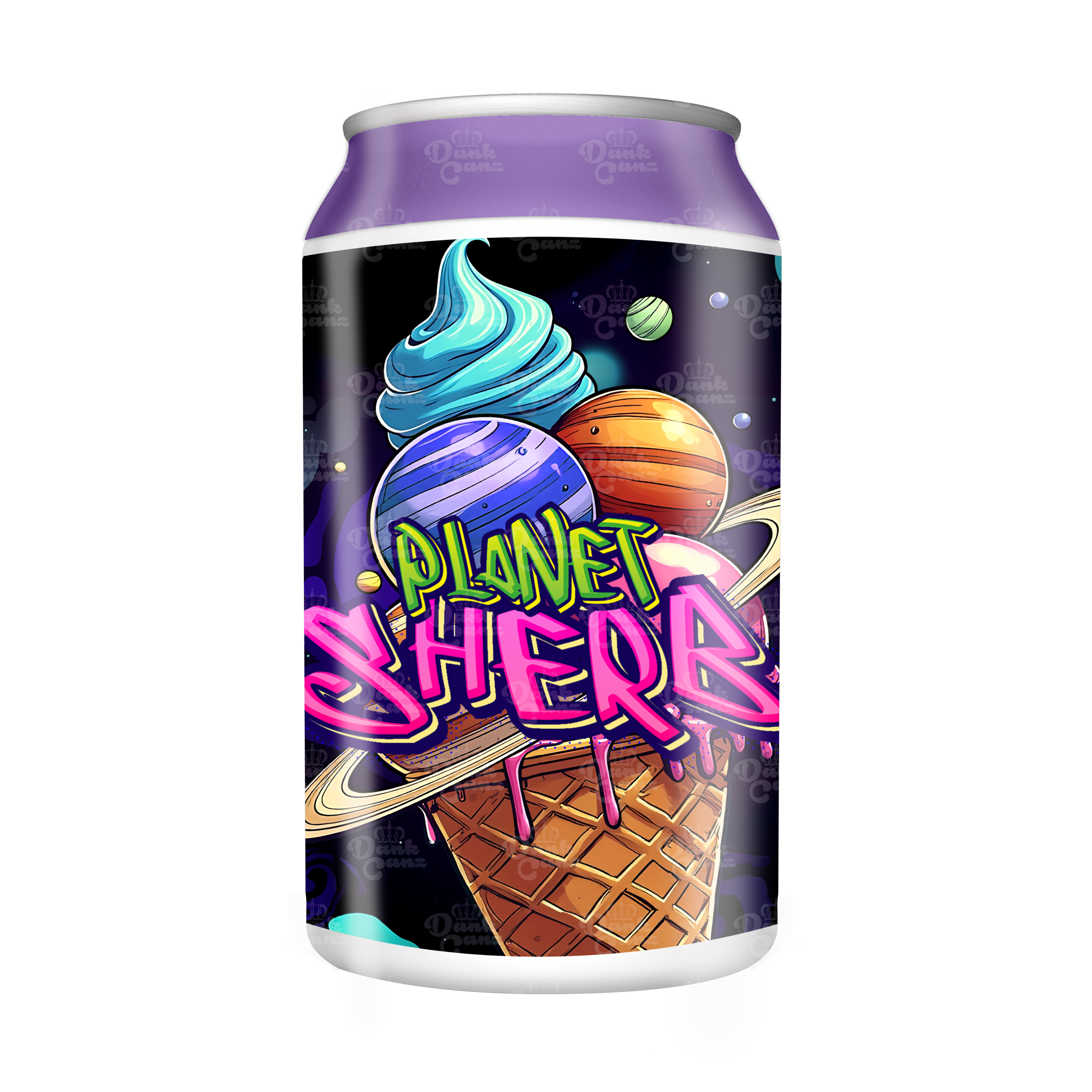 Planet Sherb 3.5g Plastic Soda Cans - DC Packaging Custom Cannabis Packaging