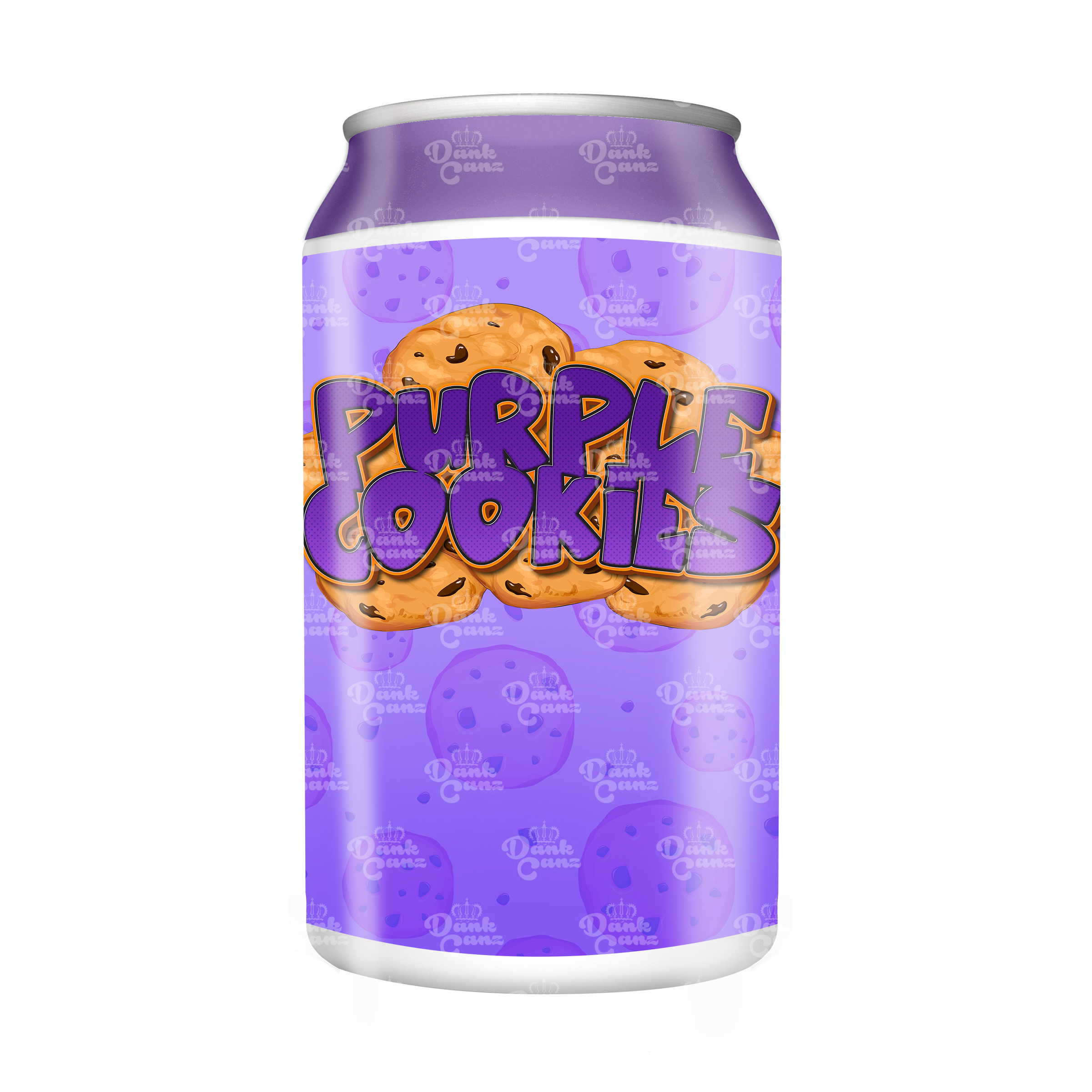 Purple Cookies 3.5g Plastic Soda Cans - DC Packaging Custom Cannabis Packaging