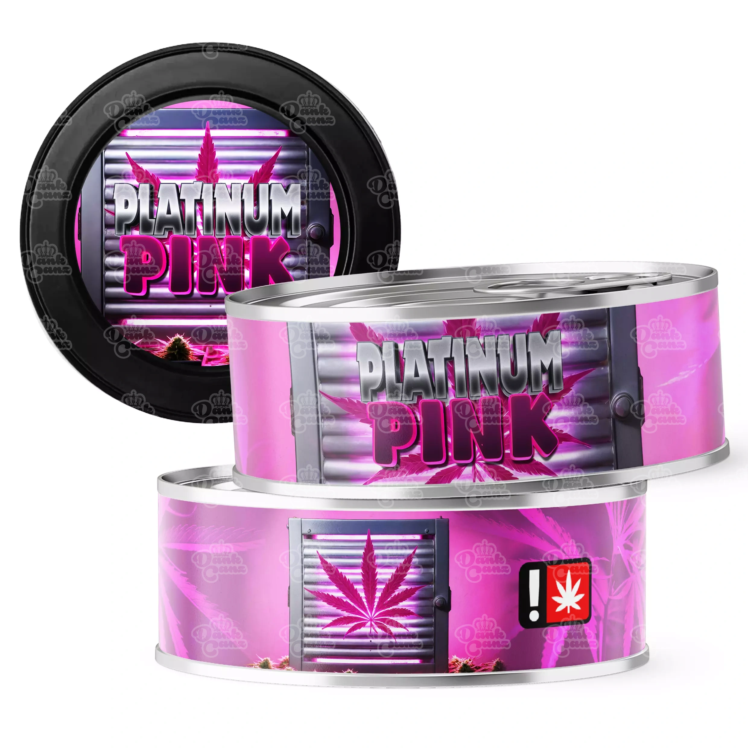 Platinum Pink 3.5g Self Seal Tins - DC Packaging Custom Cannabis Packaging