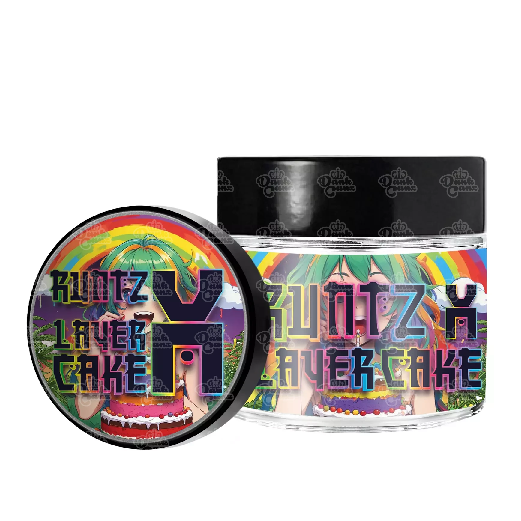 Runtz x Layer Cake 3.5g/60ml Glass Jars - Labelled - DC Packaging Custom Cannabis Packaging