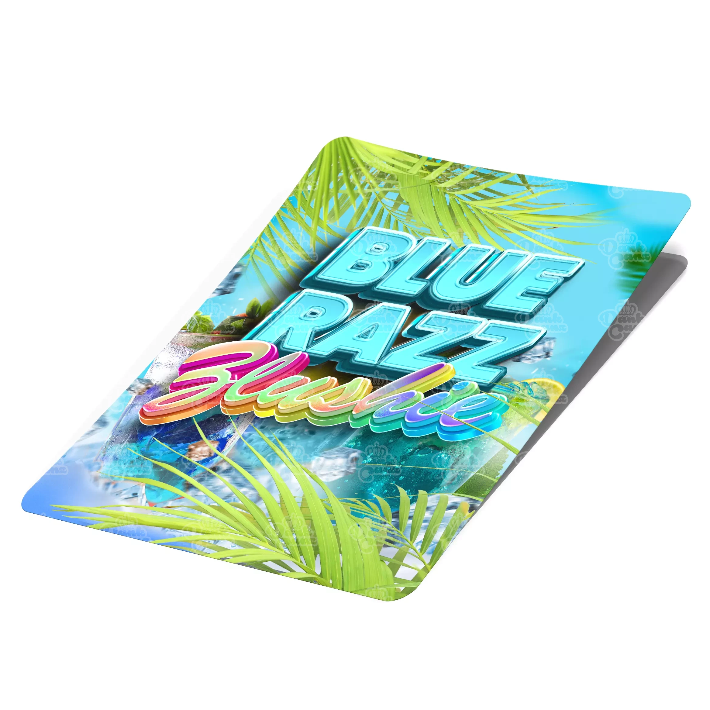 Blue Razz Zlushie Mylar Bag Labels - Labels only - DC Packaging Custom Cannabis Packaging