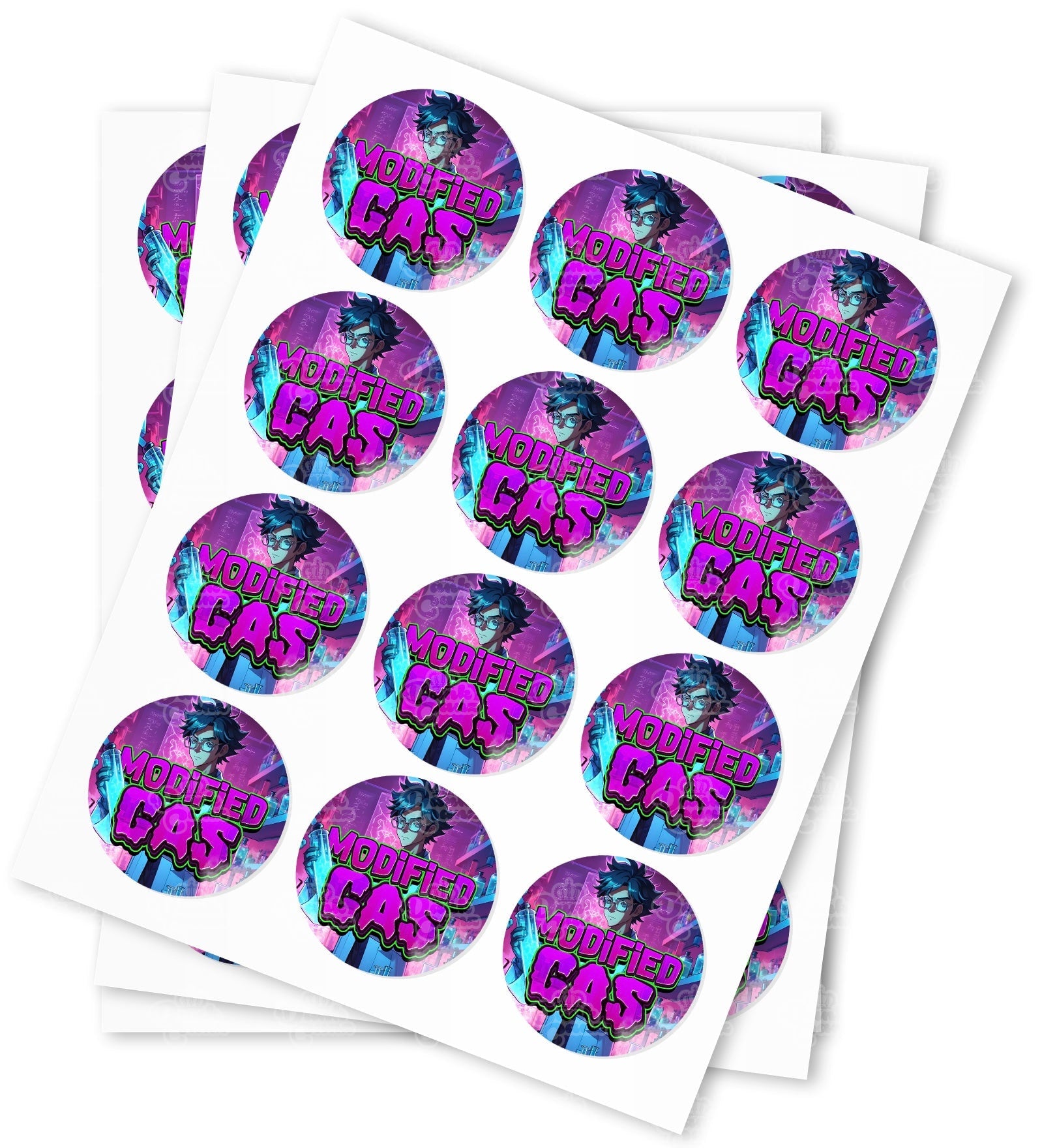 Modified Gas Strain Stickers - DC Packaging Custom Cannabis Packaging