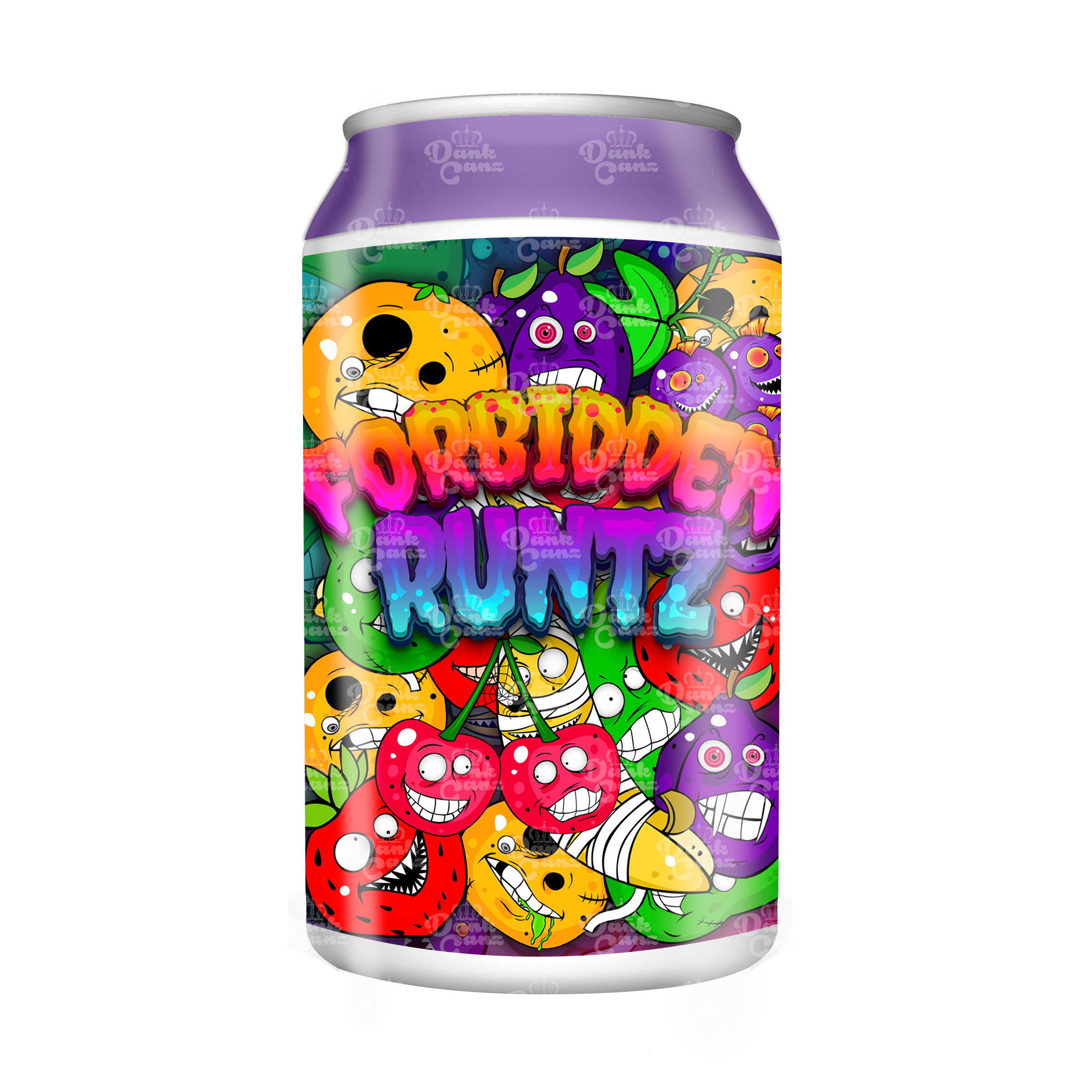 Forbidden Runtz 3.5g Plastic Soda Cans - DC Packaging Custom Cannabis Packaging