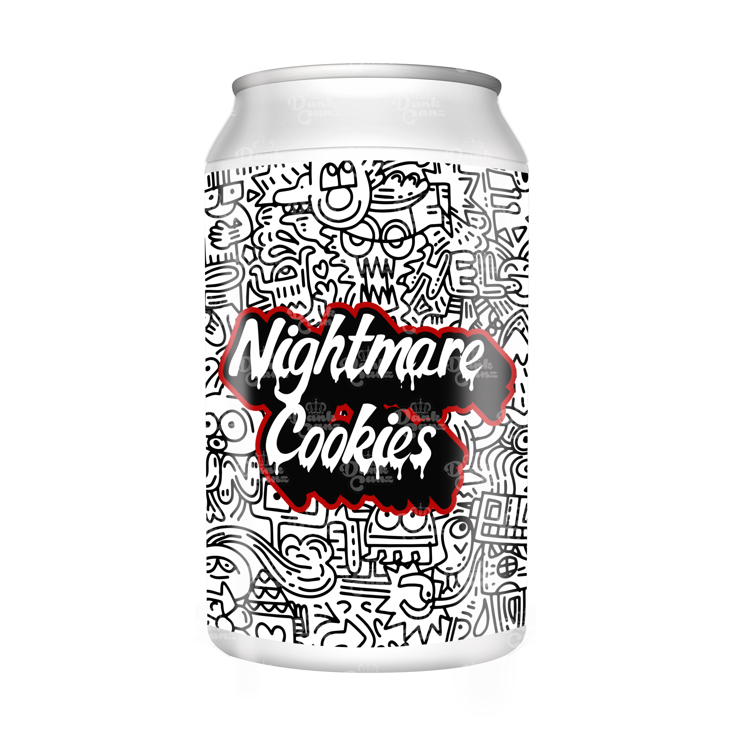 Nightmare Cookies 3.5g Plastic Soda Cans - DC Packaging Custom Cannabis Packaging