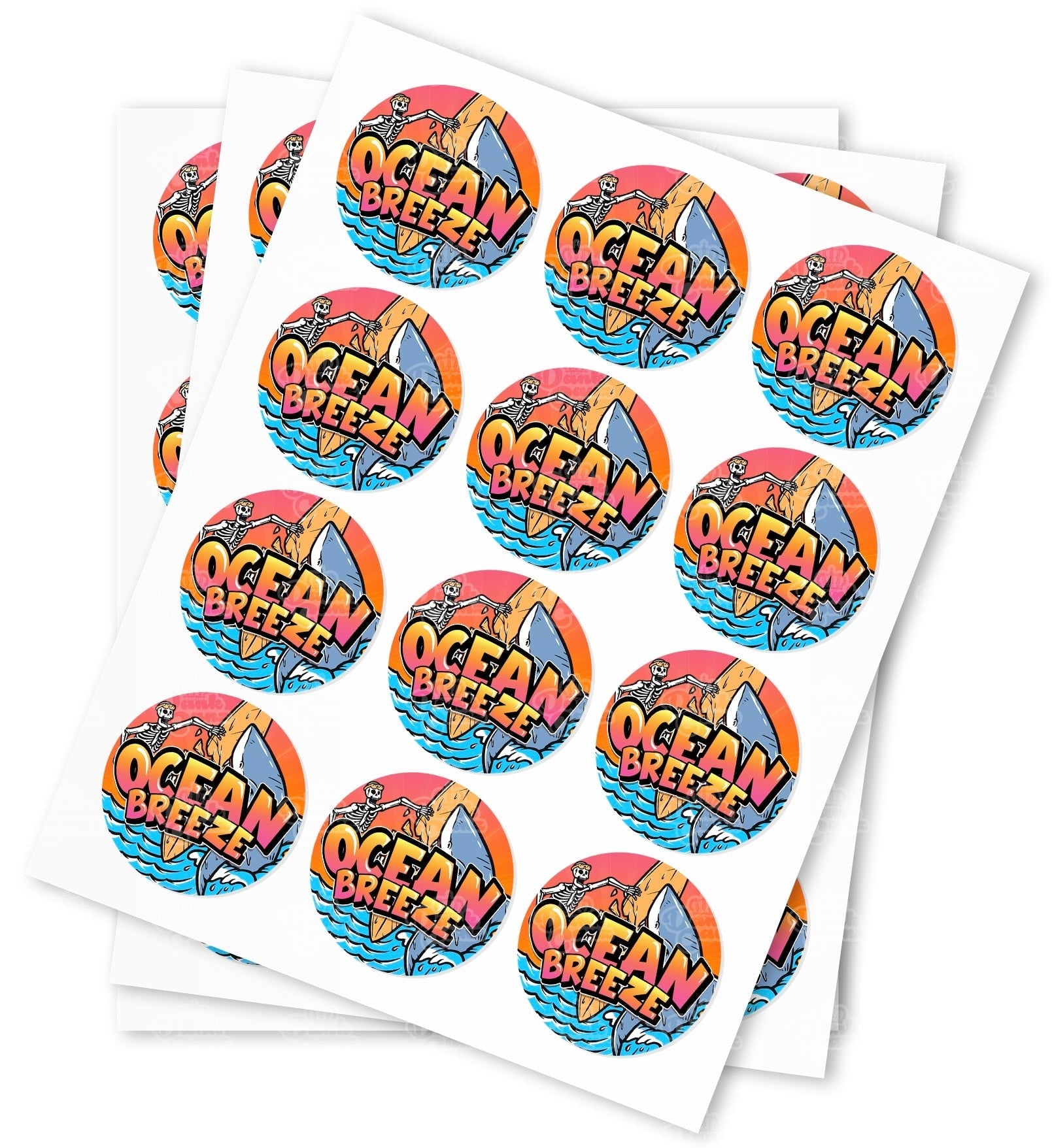Ocean Breeze Strain Stickers - DC Packaging Custom Cannabis Packaging