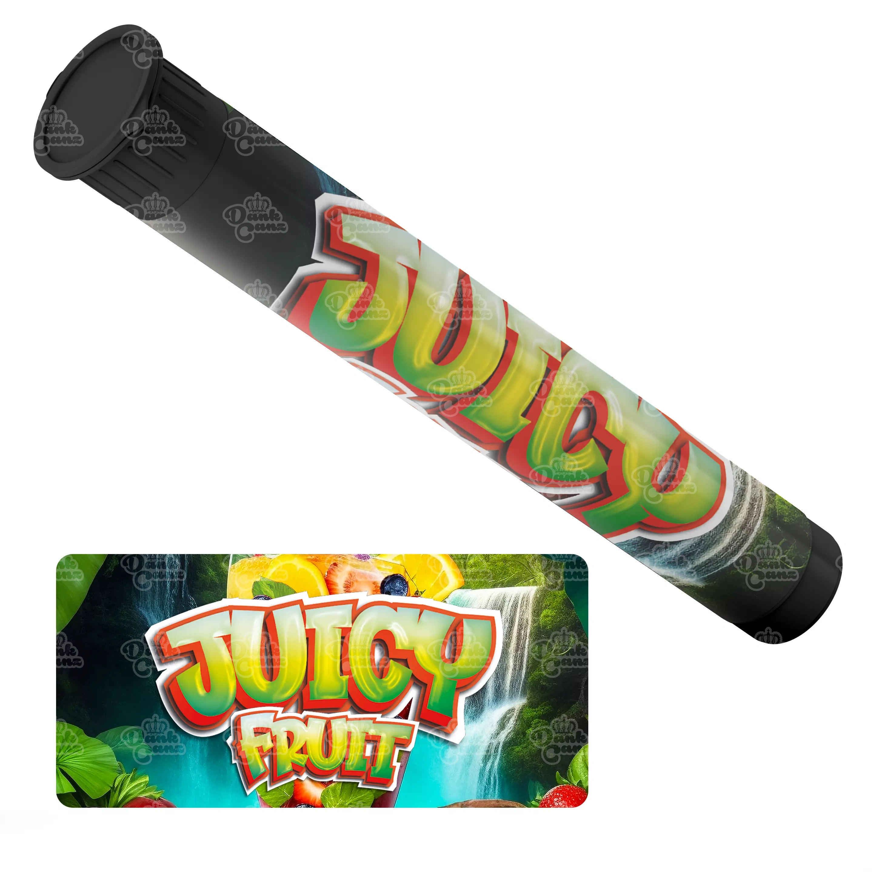 Juicy Fruit Pre Roll Tubes - Labelled - DC Packaging Custom Cannabis Packaging