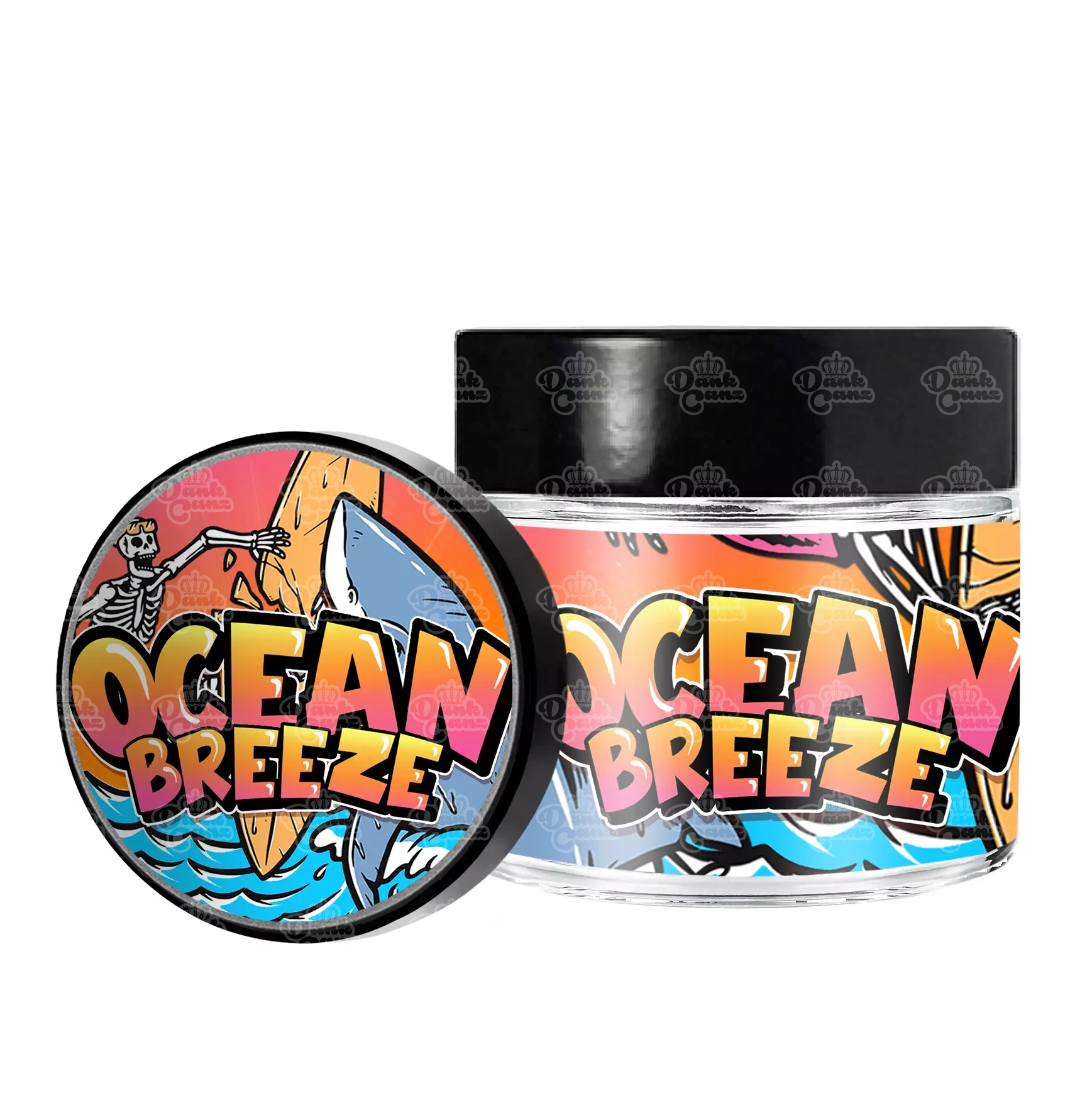 Ocean Breeze 3.5g/60ml Glass Jars - Labelled - DC Packaging Custom Cannabis Packaging