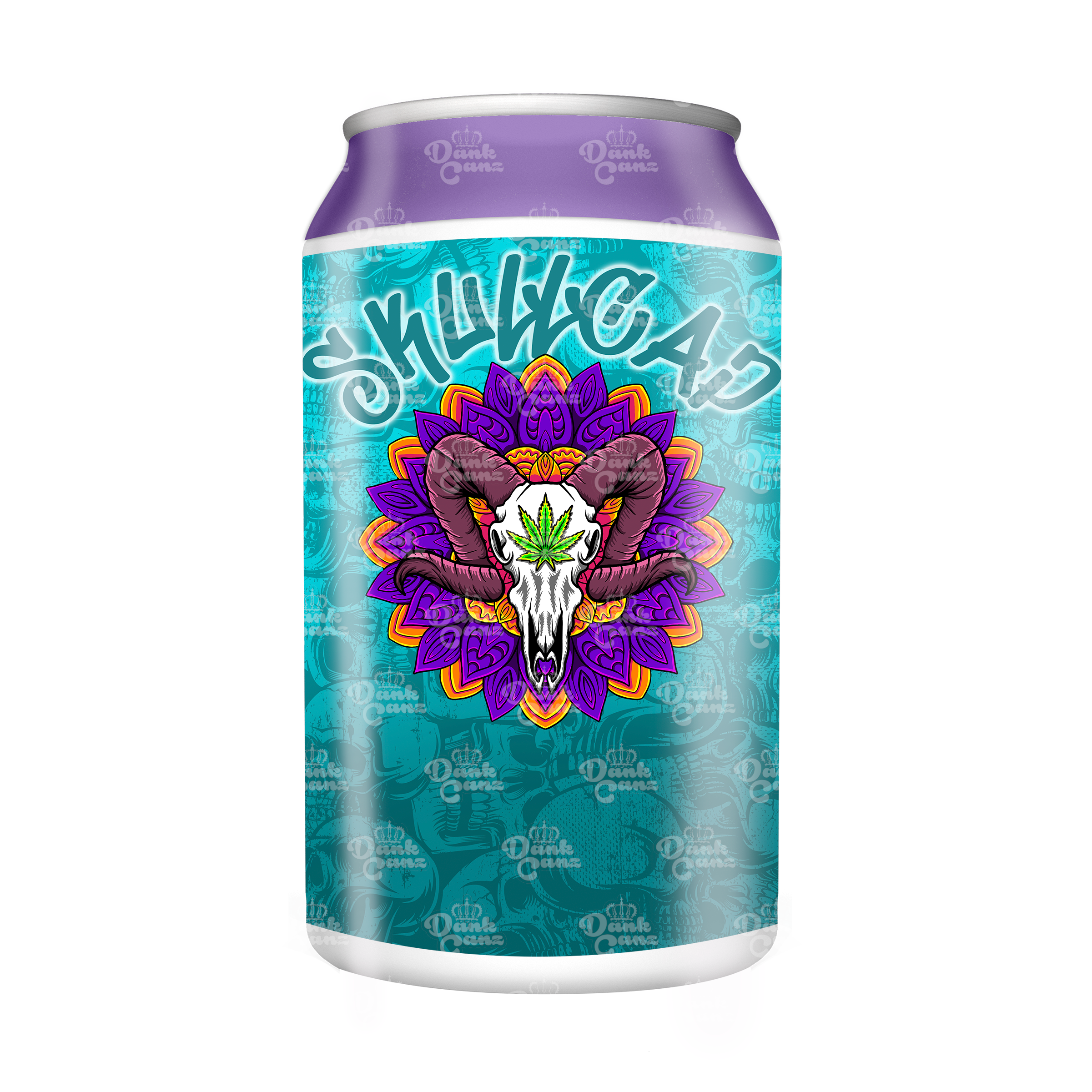 Skullcap 3.5g Plastic Soda Cans - DC Packaging Custom Cannabis Packaging