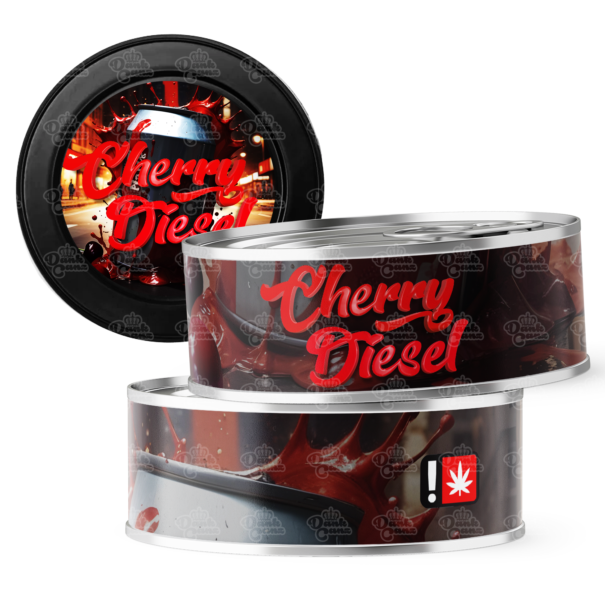 Cherry Diesel 3.5g Self Seal Tins - DC Packaging Custom Cannabis Packaging