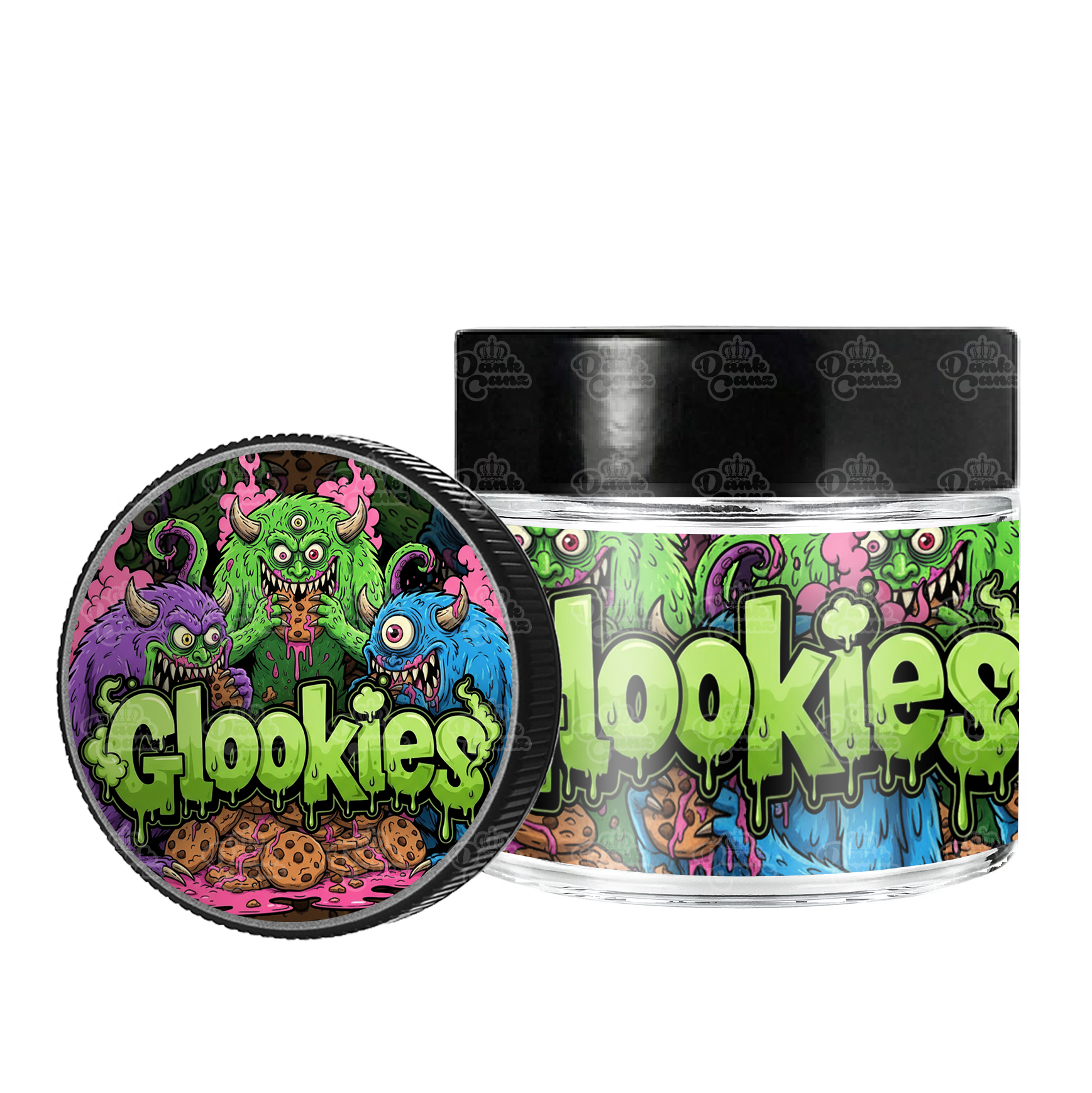Glookies 3.5g/60ml Glass Jars - Labelled - DC Packaging Custom Cannabis Packaging