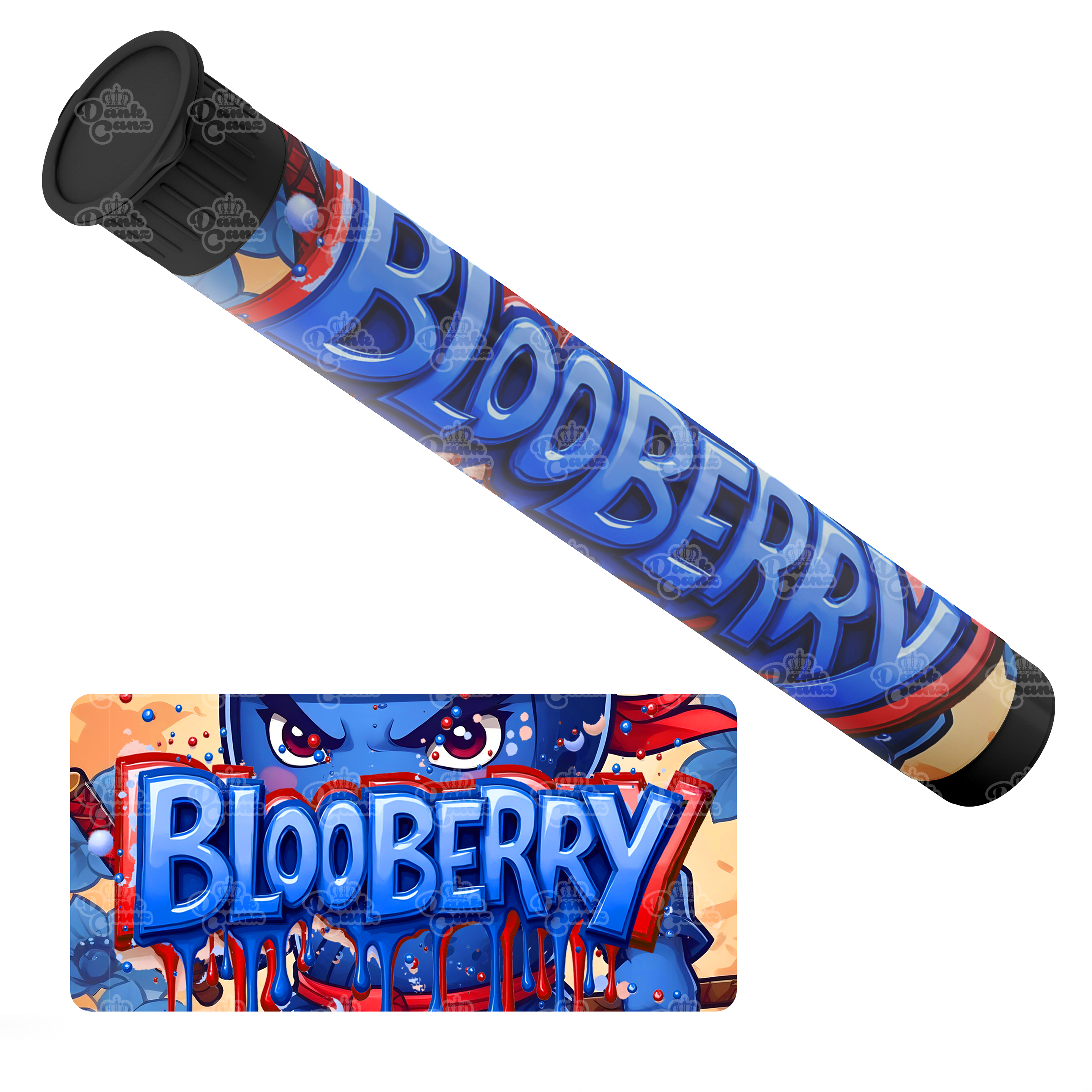 Blooberry Pre Roll Tubes - Labelled - DC Packaging Custom Cannabis Packaging