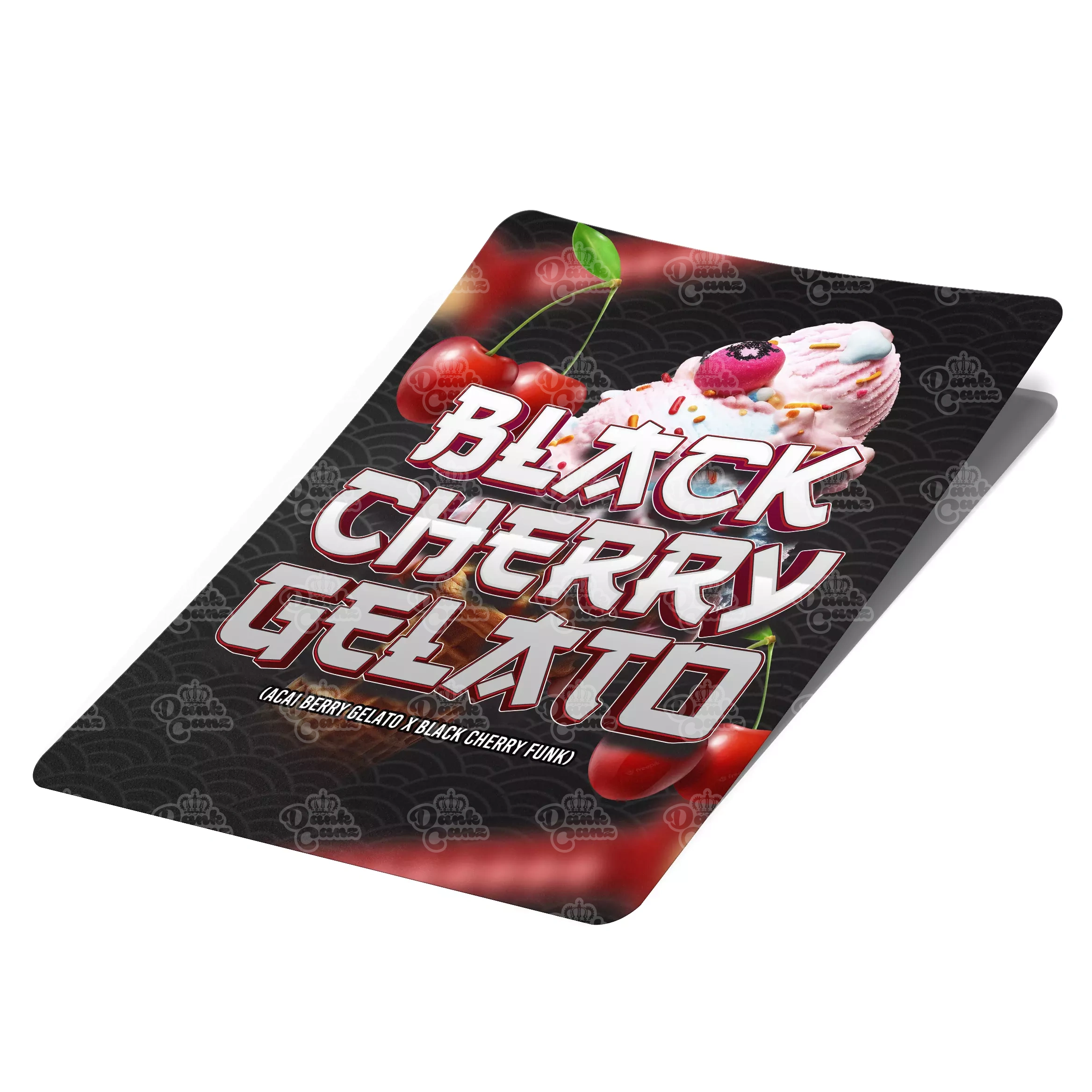 Black Cherry Gelato Mylar Bag Labels - Labels only - DC Packaging Custom Cannabis Packaging