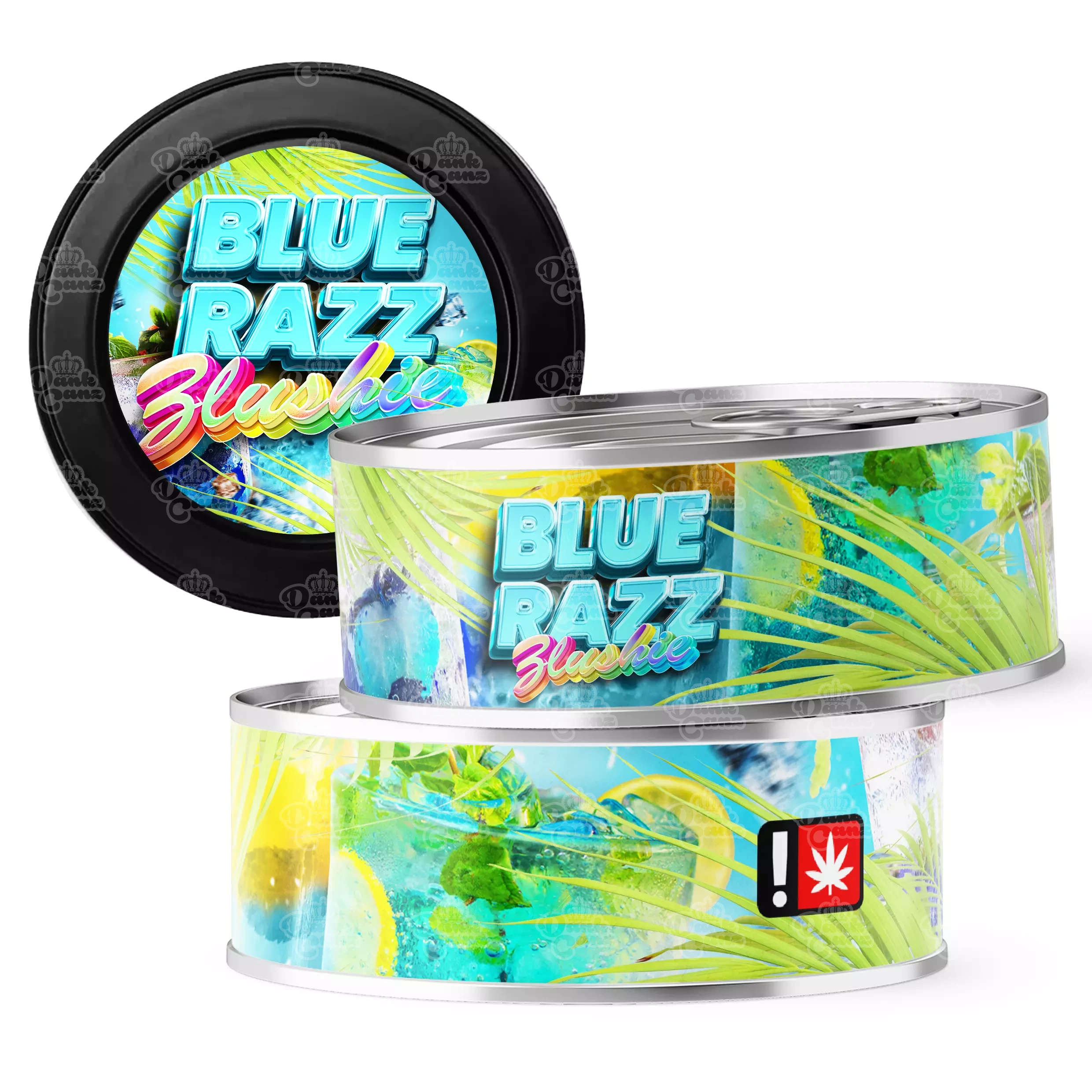 Blue Razz Zlushie 3.5g Self Seal Tins - DC Packaging Custom Cannabis Packaging