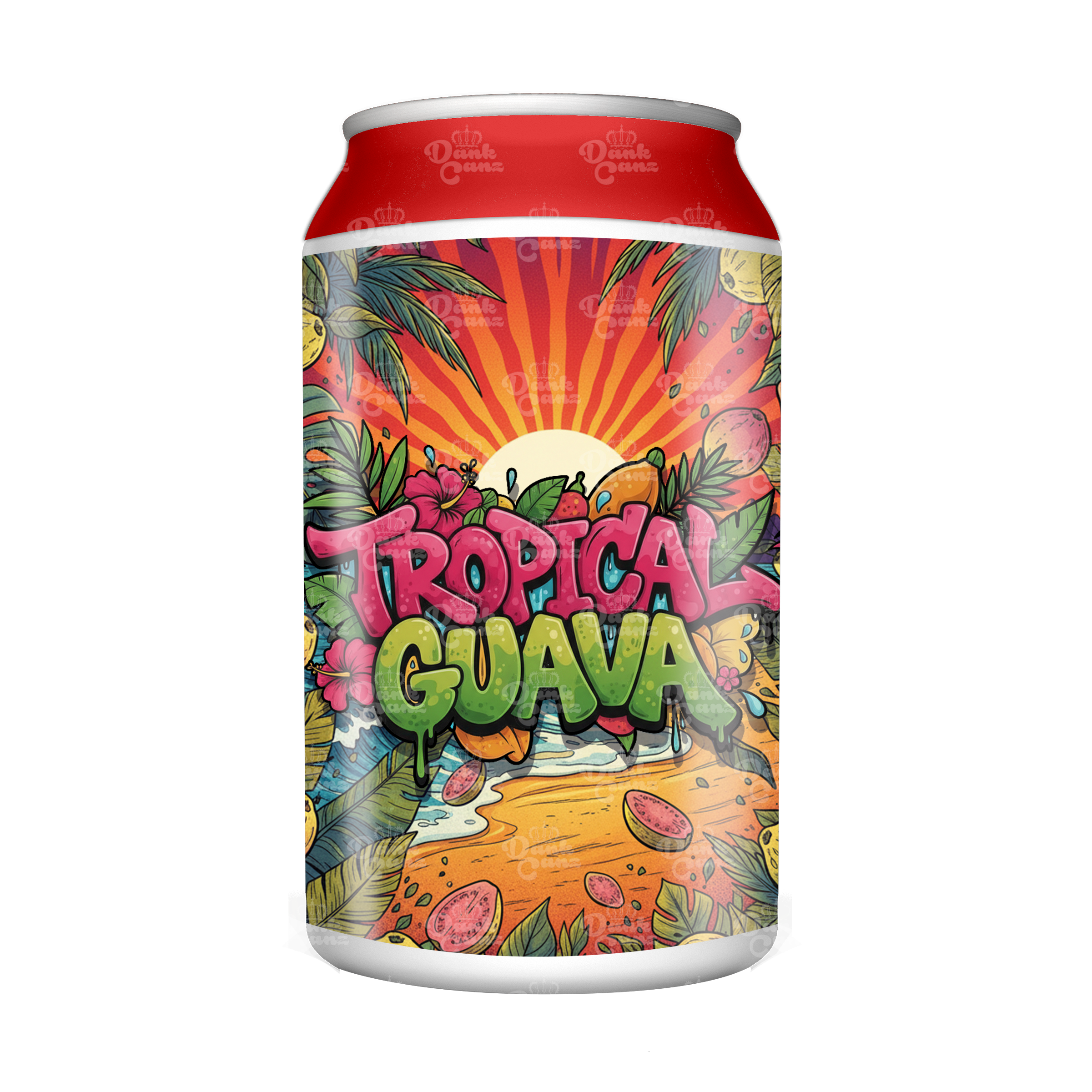 Tropical Guava 3.5g Plastic Soda Cans - DC Packaging Custom Cannabis Packaging