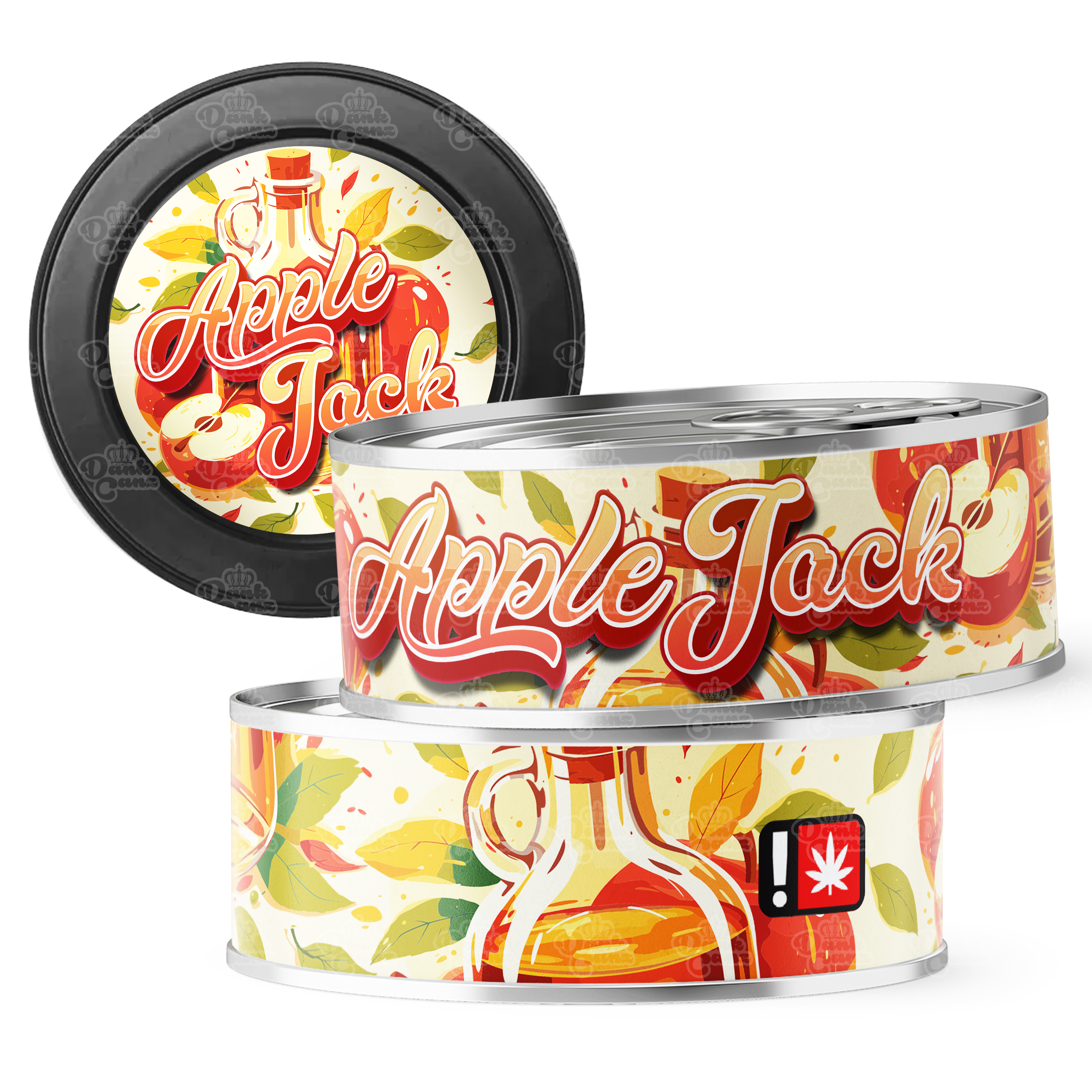 Apple Jack 3.5g Self Seal Tins - DC Packaging Custom Cannabis Packaging