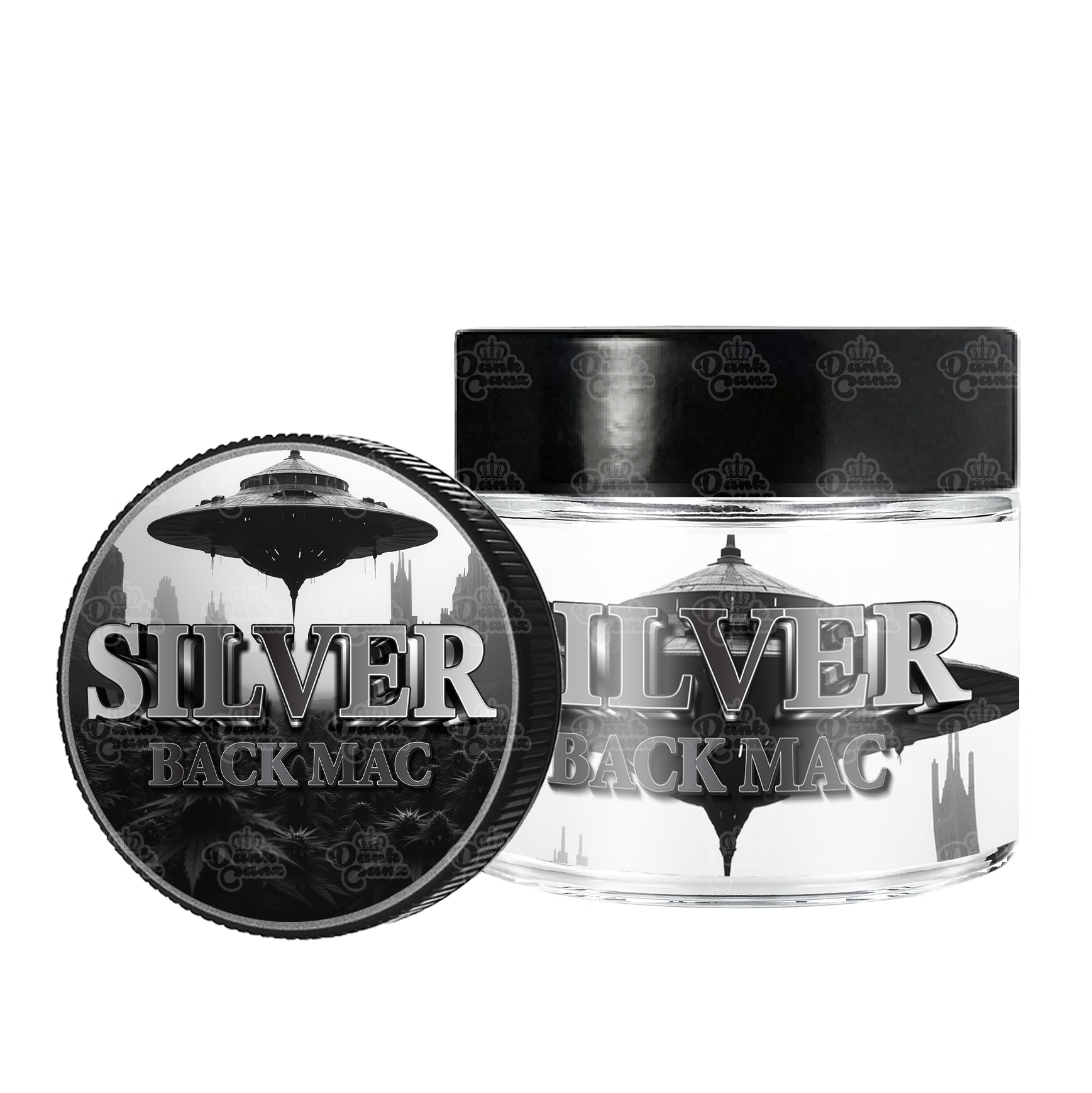 Silver Back Mac 3.5g/60ml Glass Jars - Labelled - DC Packaging Custom Cannabis Packaging